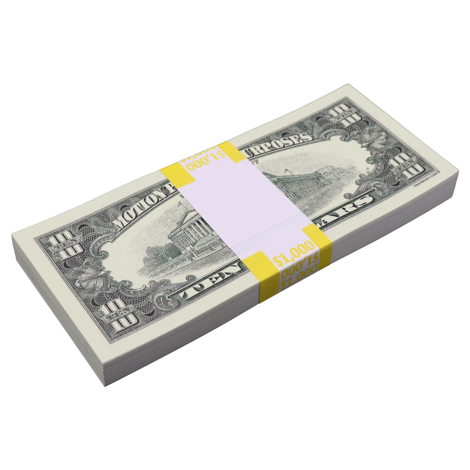 Money Prop - 1990 Series $10 Bills Crisp $1,000 Full Print Stack - Image 6
