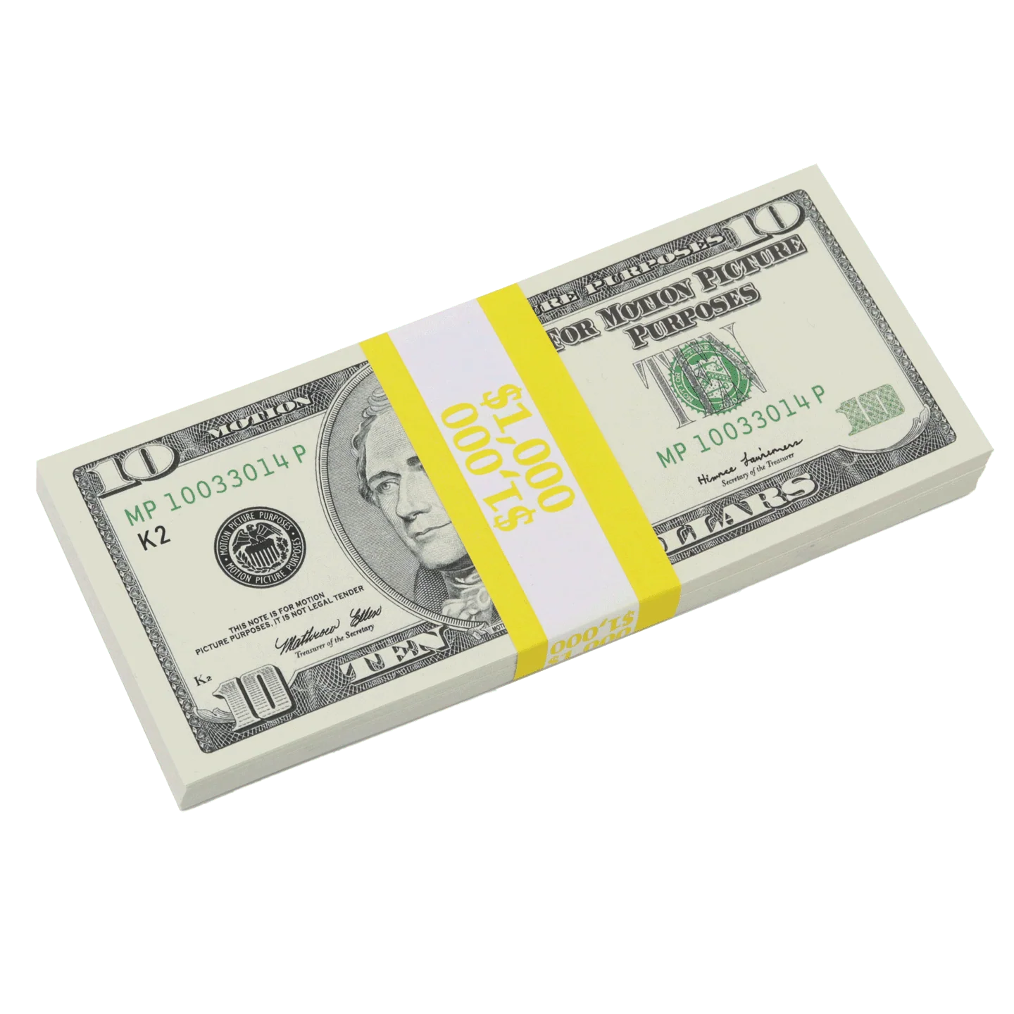Money Prop - 2000 Series $10 Crisp New $1,000 Full Print Stack - Image 5