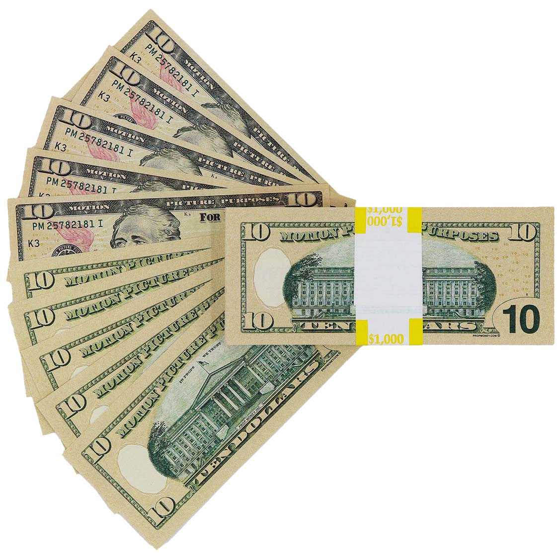 Money Prop - New Series $10 Crisp New $1,000 Full Print Stack - Image 4