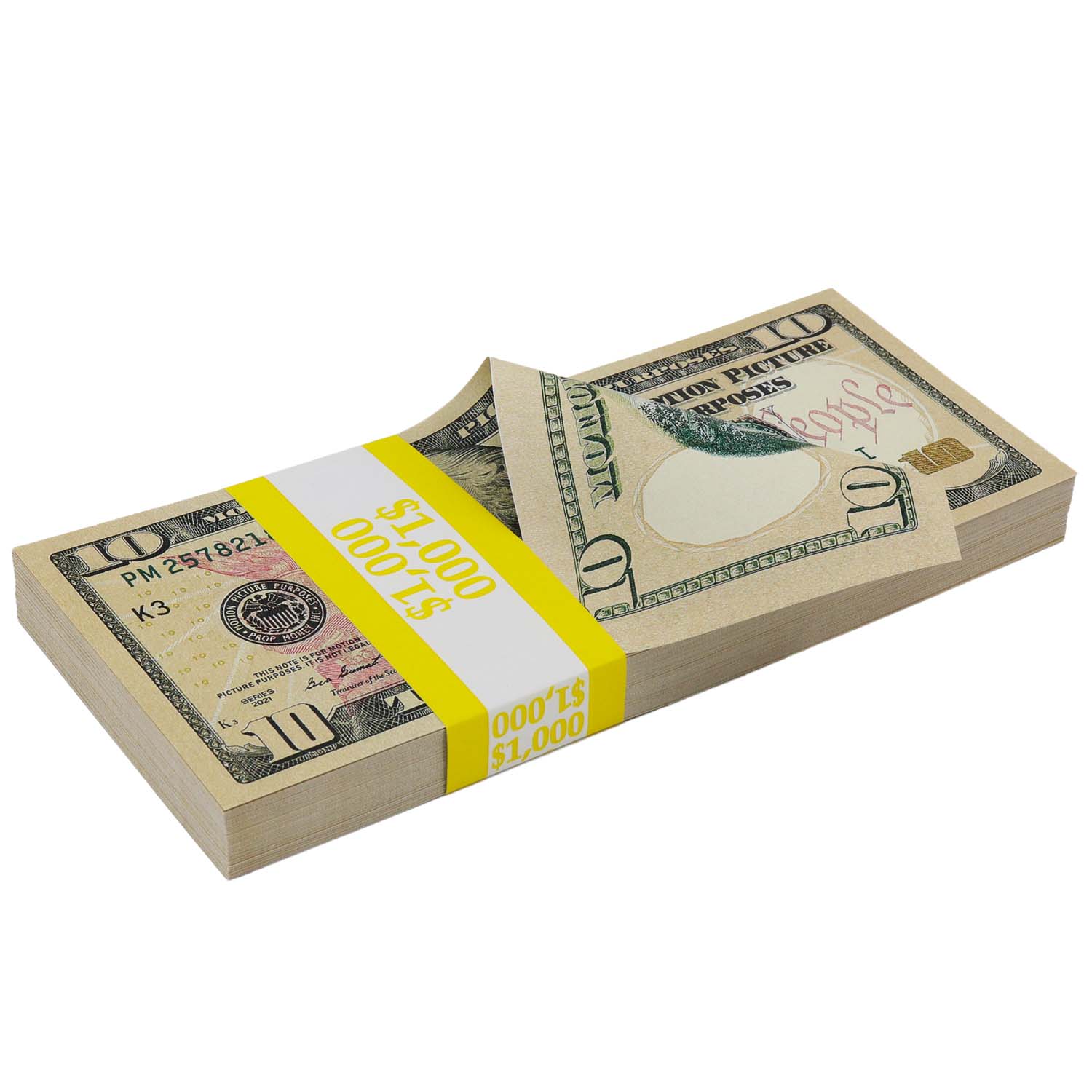 Money Prop - New Series $10 Crisp New $1,000 Full Print Stack - Image 5
