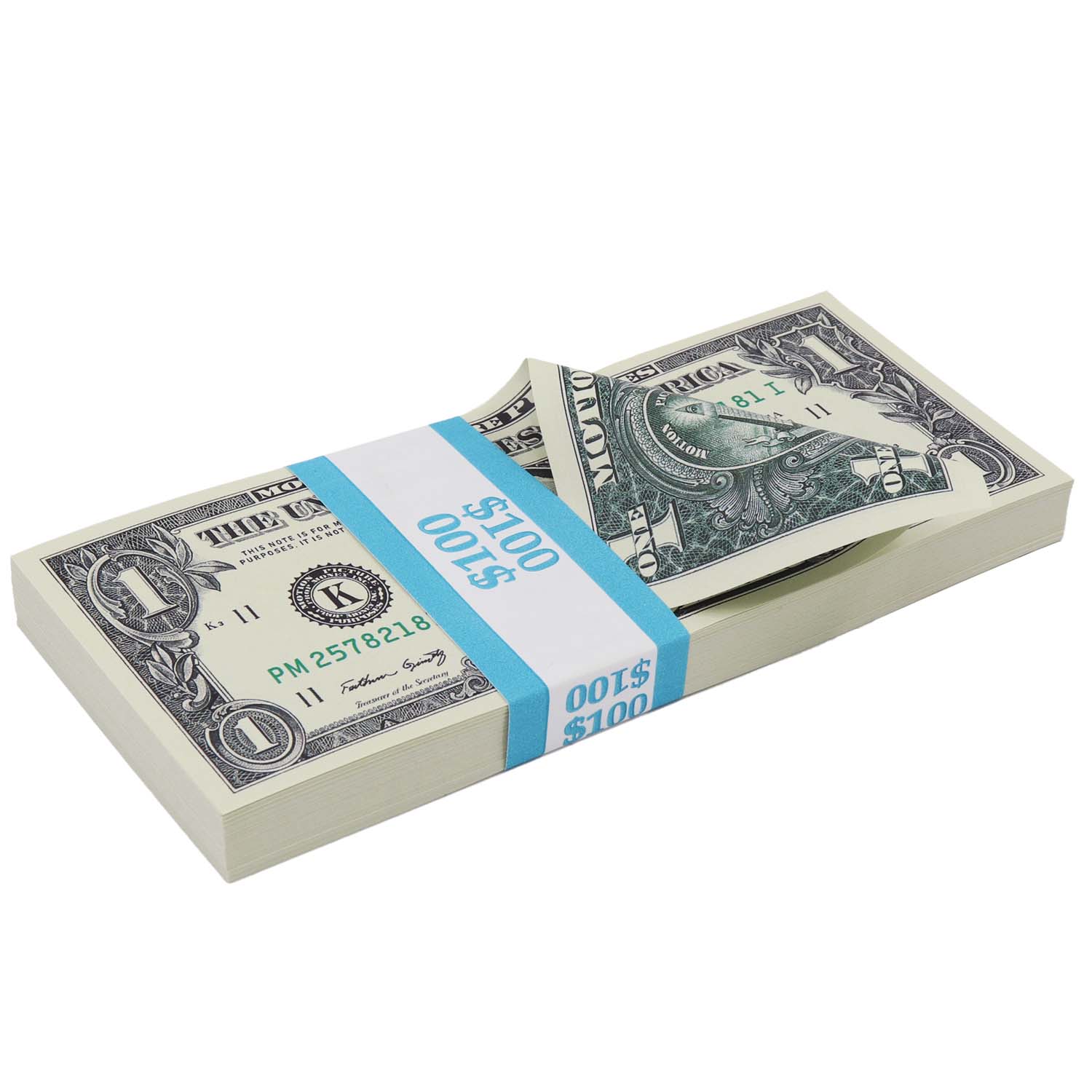 Money Prop - New Series $1 Crisp Full Print $100 Stack - Image 4