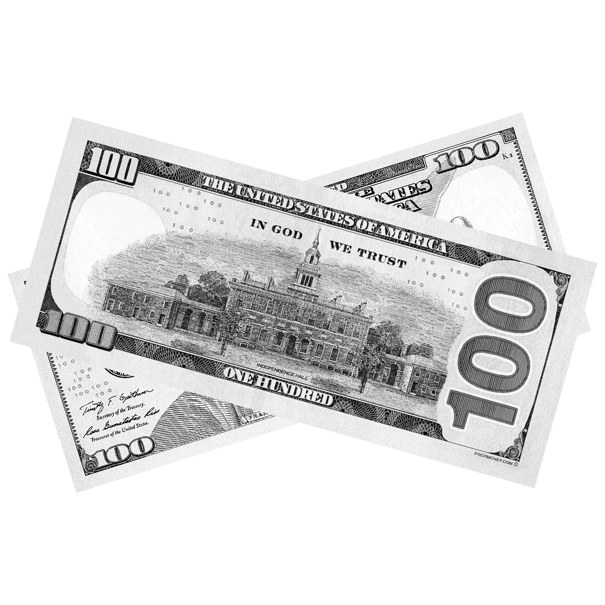 Money Prop 100x $100 New Series Monochrome Gray Bills - Image 2