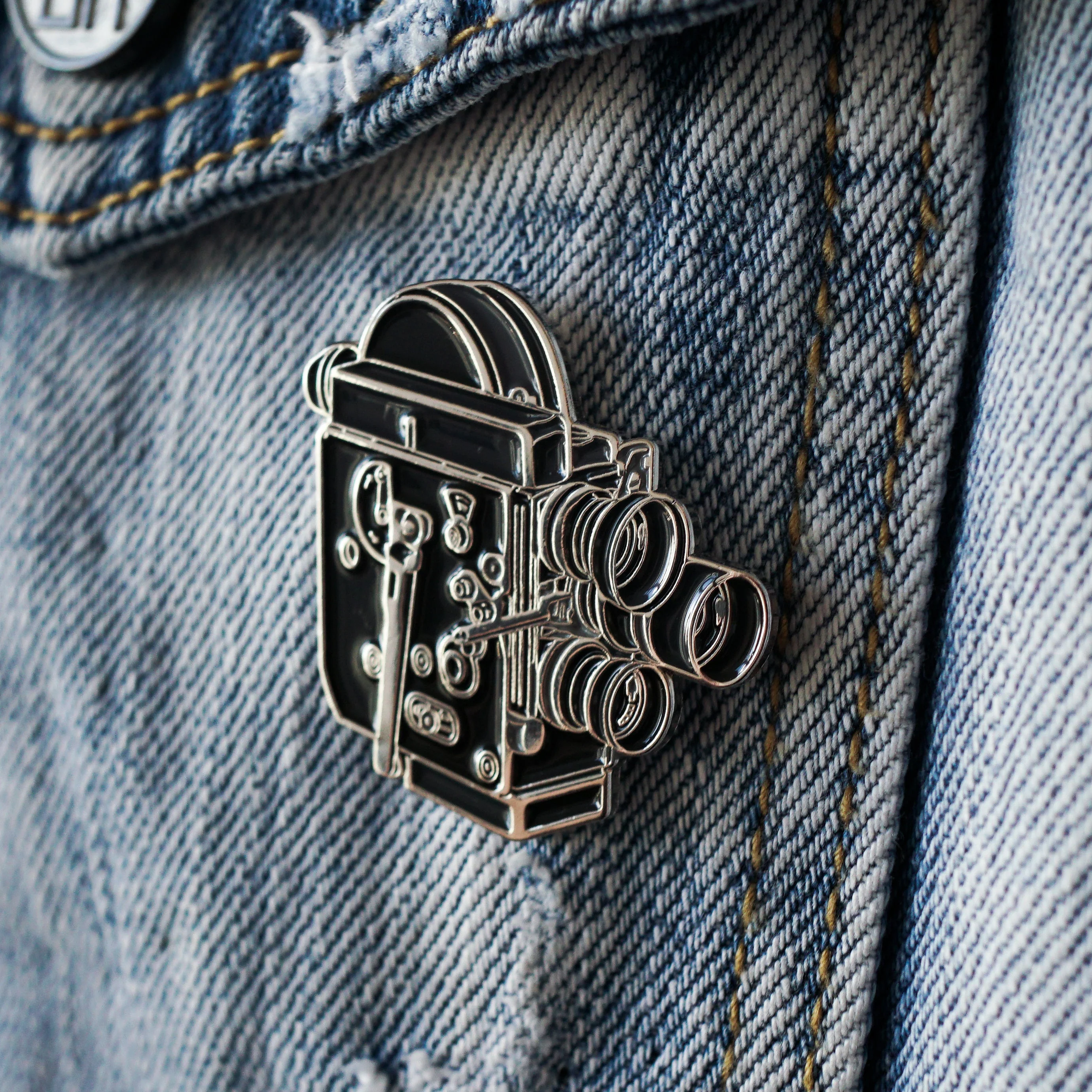 16mm Film Camera Enamel Pin - Image 4
