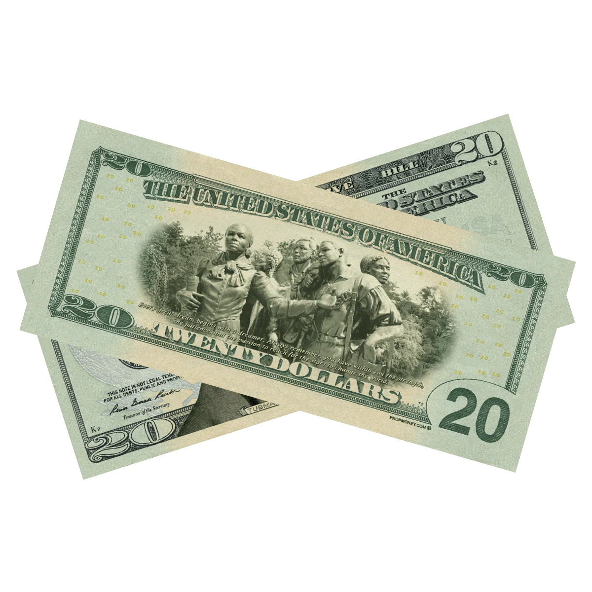 Money Prop $20 Harriet Tubman Commemorative Bills - Image 2