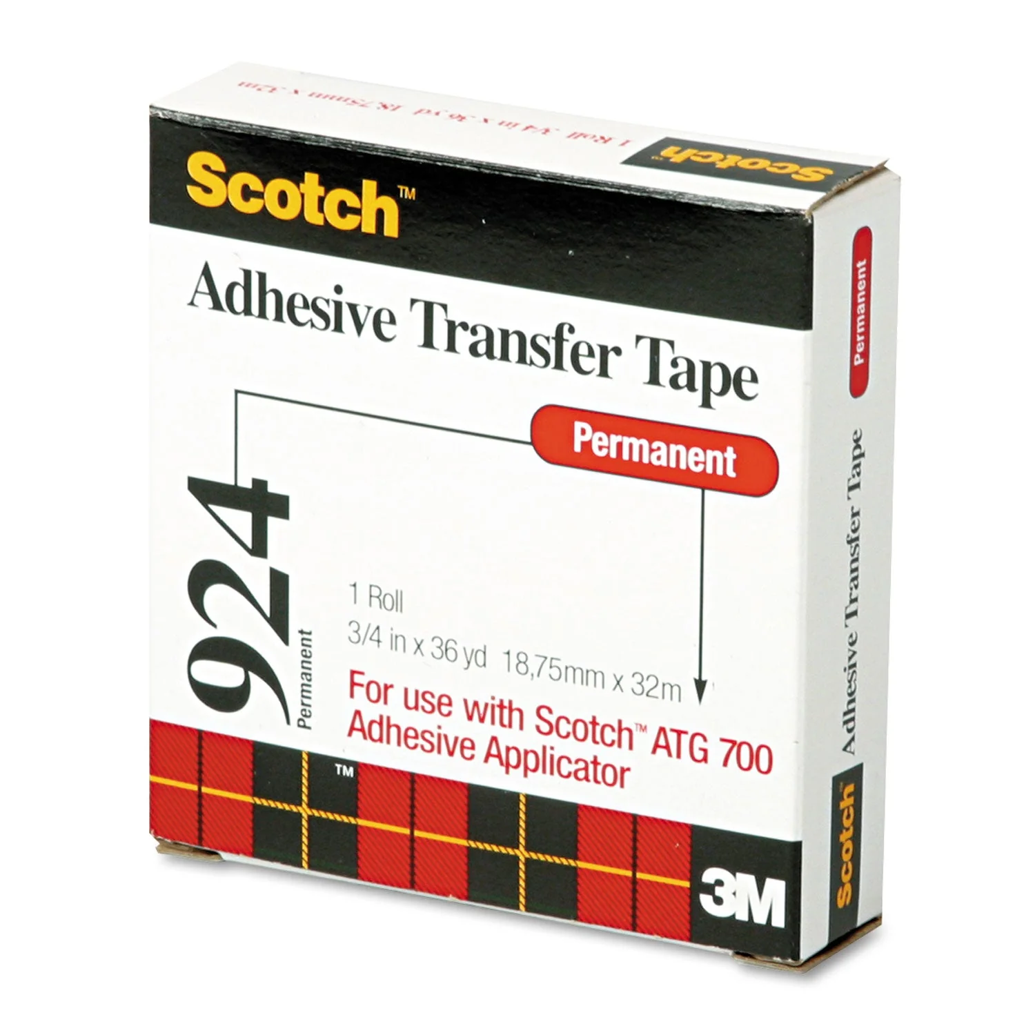 3M Scotch ATG/Adhesive "Snot Tape" Transfer Tape 36 Yard Roll (3/4", 1/2", 1/4") - Image 9