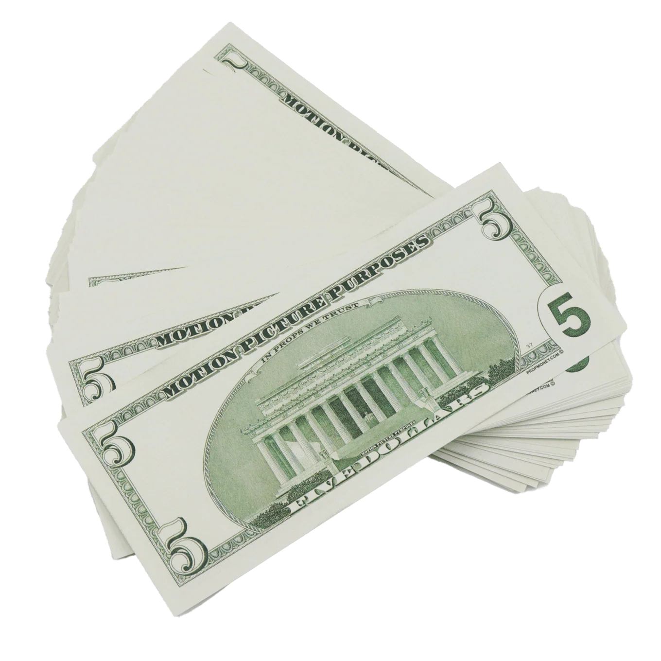 Money Prop - 2000 Series $5 Full Print $500 Stack - Image 4
