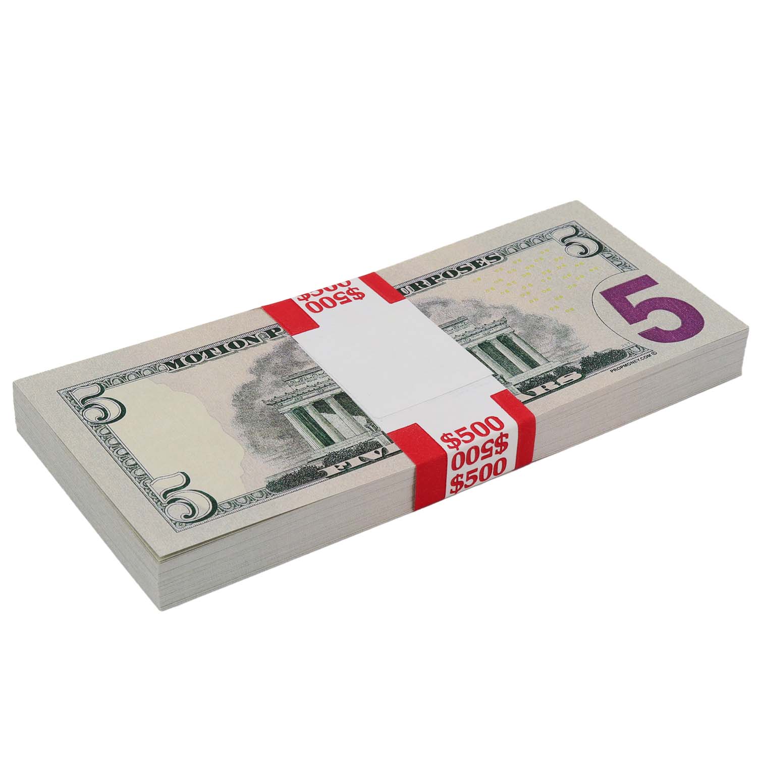 Money Prop - New Series $5 Full Print $500 Stack - Image 7