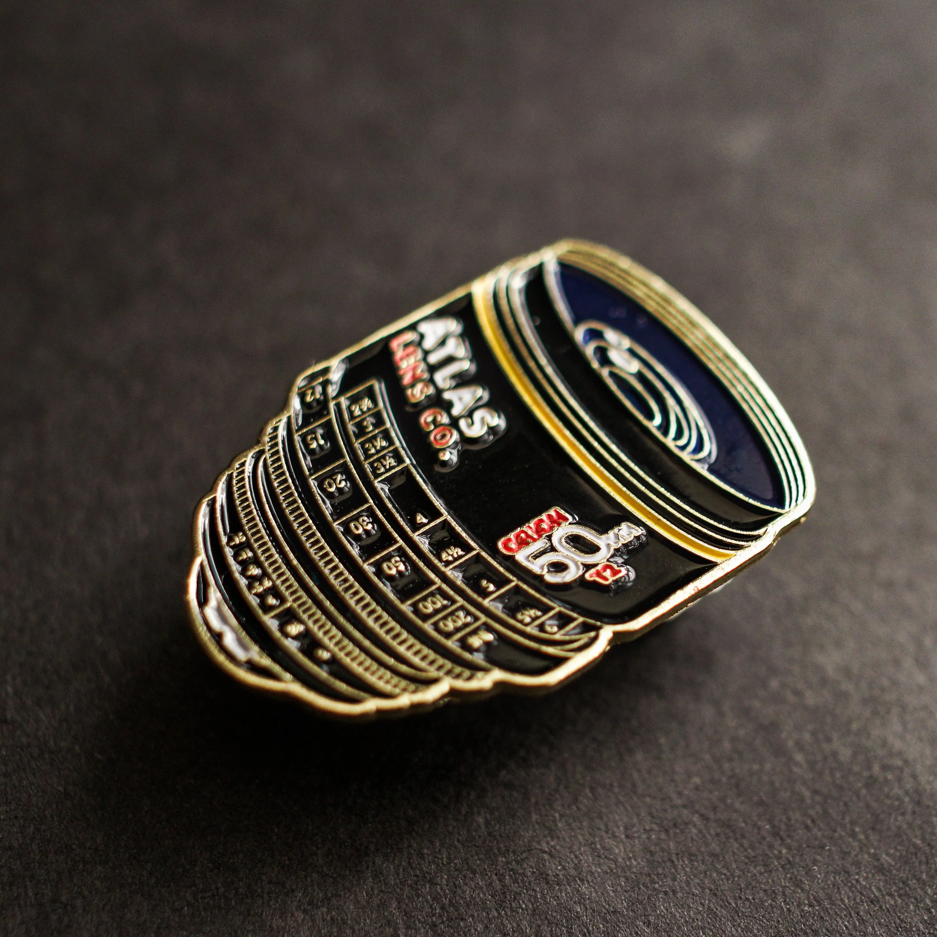 50mm Atlas Anamorphic Lens Enamel Pin - Image 3
