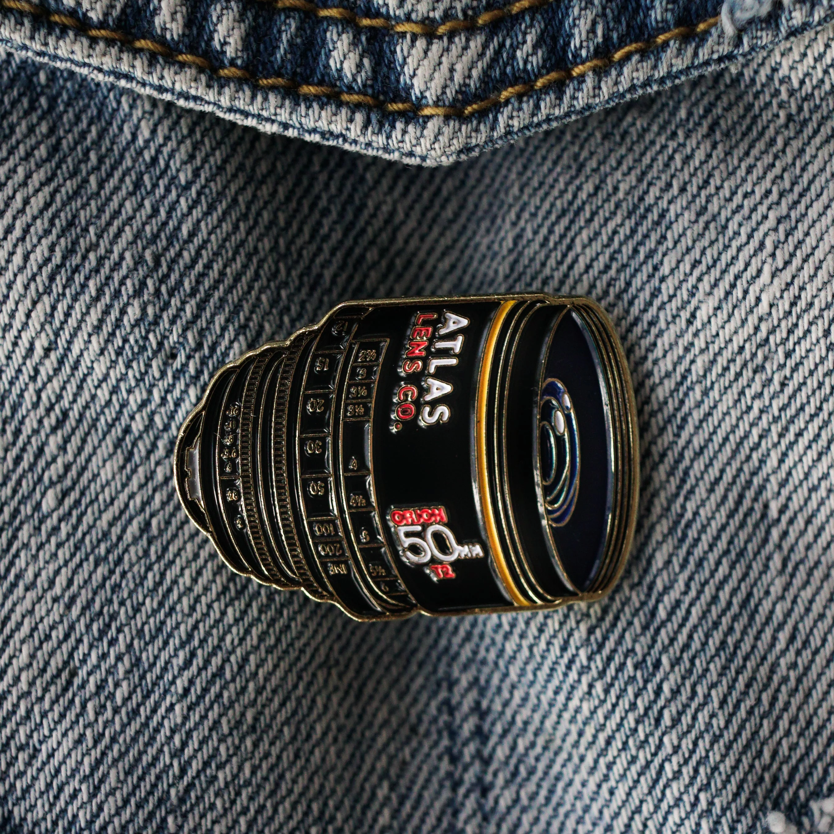 50mm Atlas Anamorphic Lens Enamel Pin - Image 4