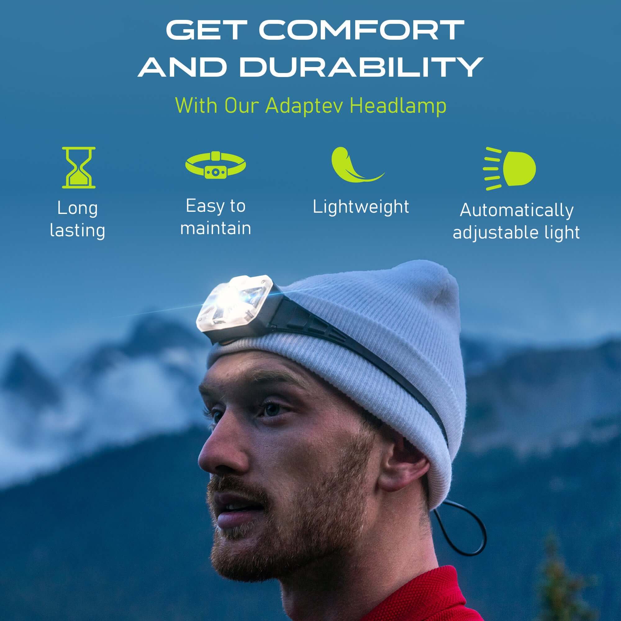 Adaptev Headlamp - Inertial Gyroscope LED Rechargeable Smart Head Lamp - Image 6