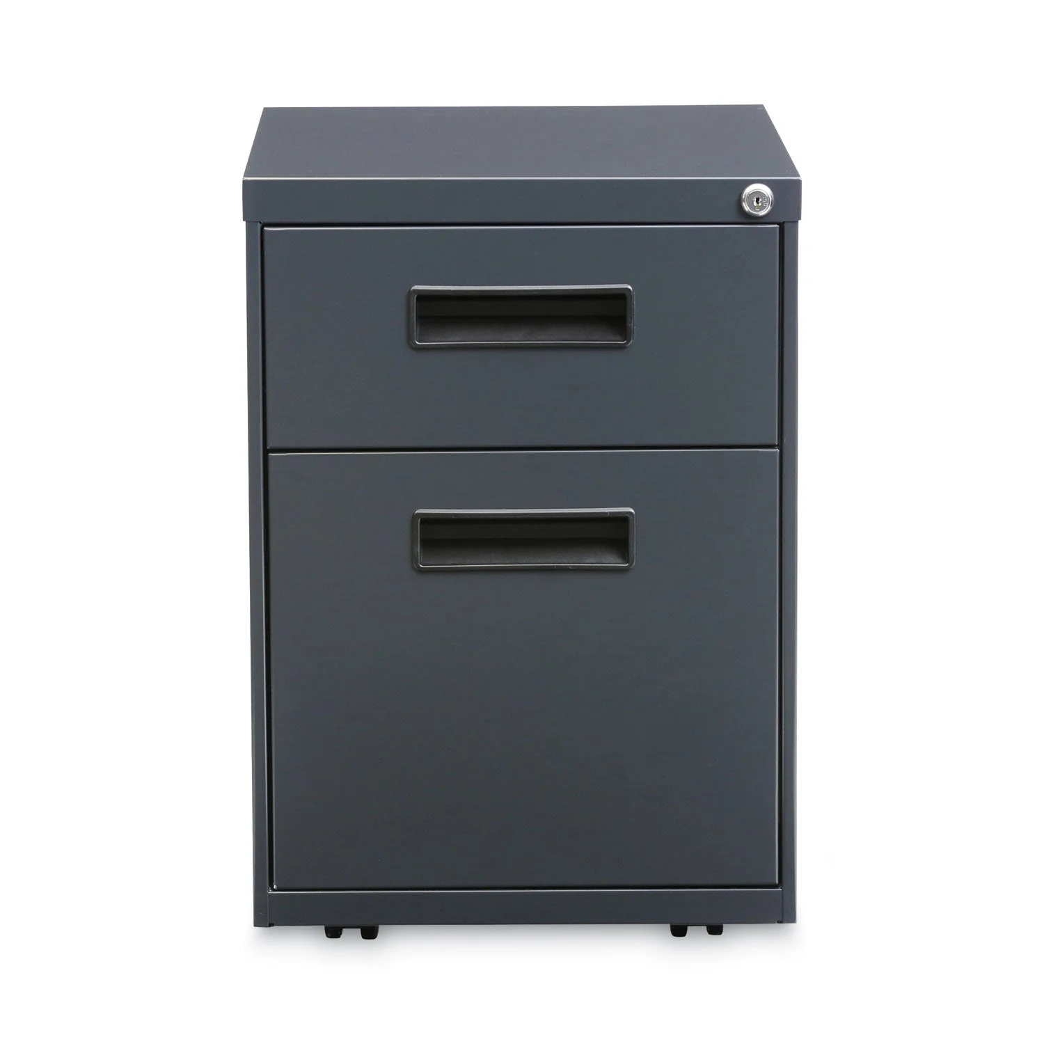 Alera File Pedestal, Left or Right, 2-Drawers: Box/File, Legal/Letter, Charcoal, 14.96" x 19.29" x 21.65" - Image 2