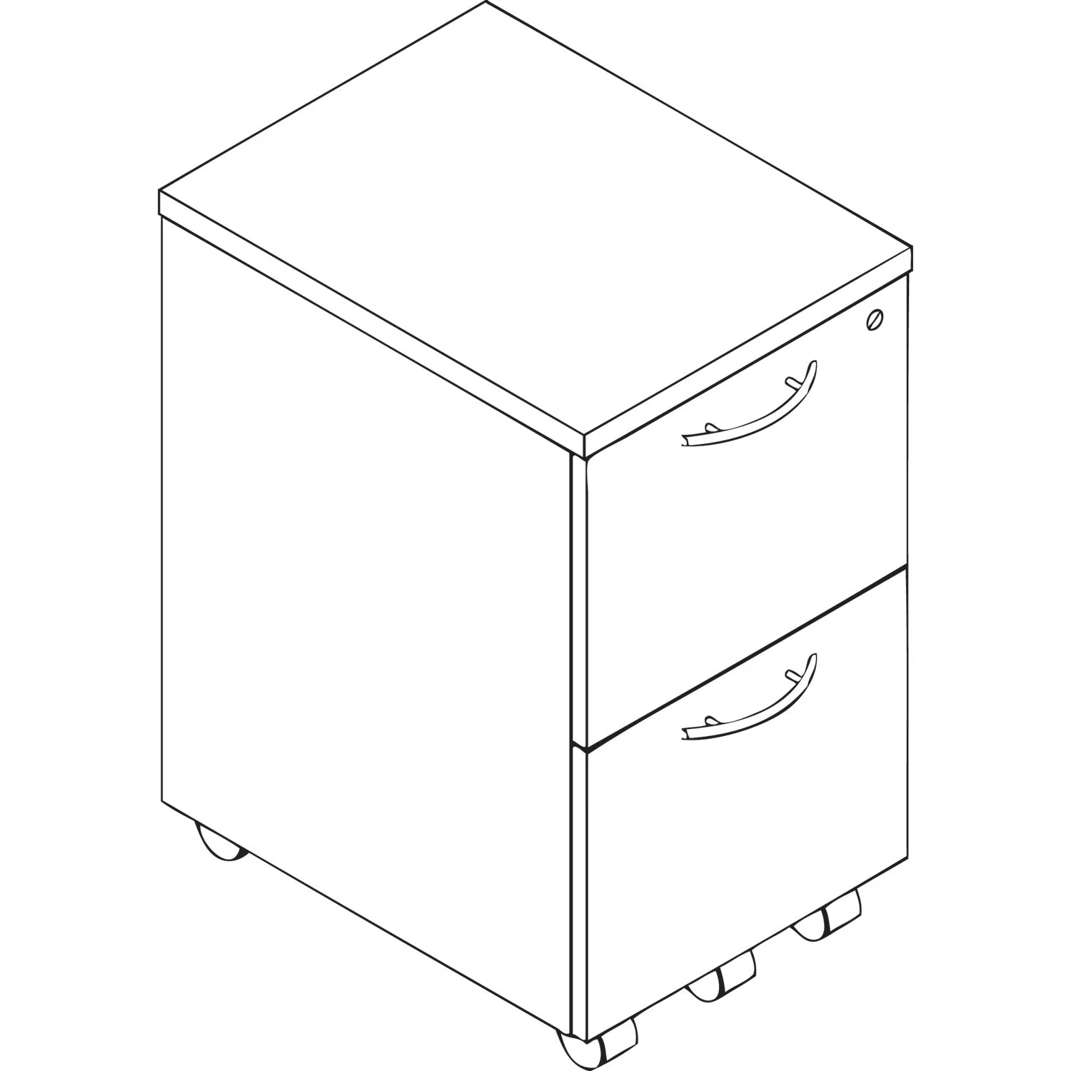 Alera Valencia Series Mobile Pedestal, Left or Right, 2 Legal/Letter-Size File Drawers, Espresso, 15.38" x 20" x 26.63" - Image 2