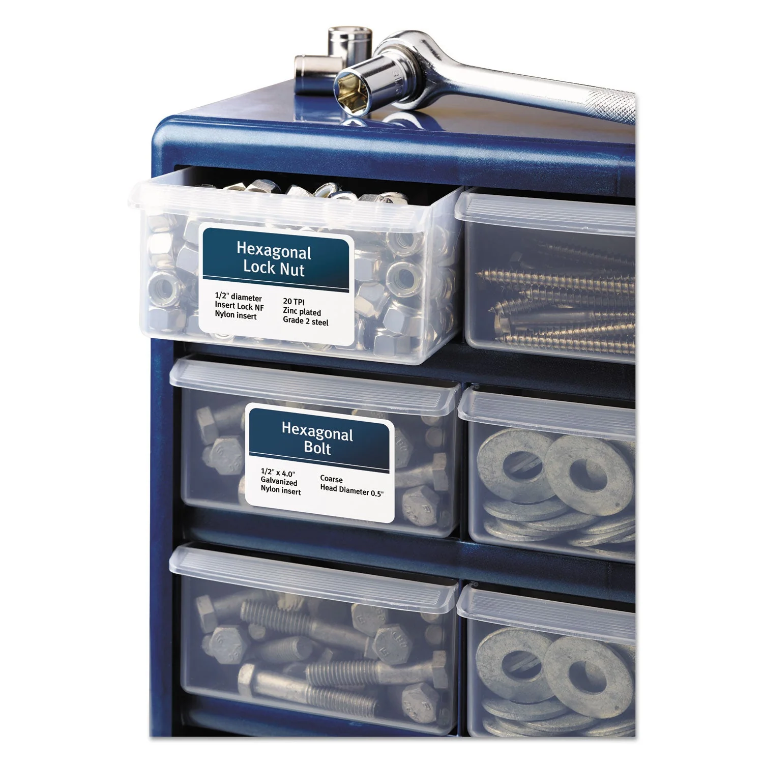 Avery Durable Permanent ID Labels with TrueBlock Technology, Laser Printers, 2 x 2.63, White, 15/Sheet, 50 Sheets/Pack - Image 2
