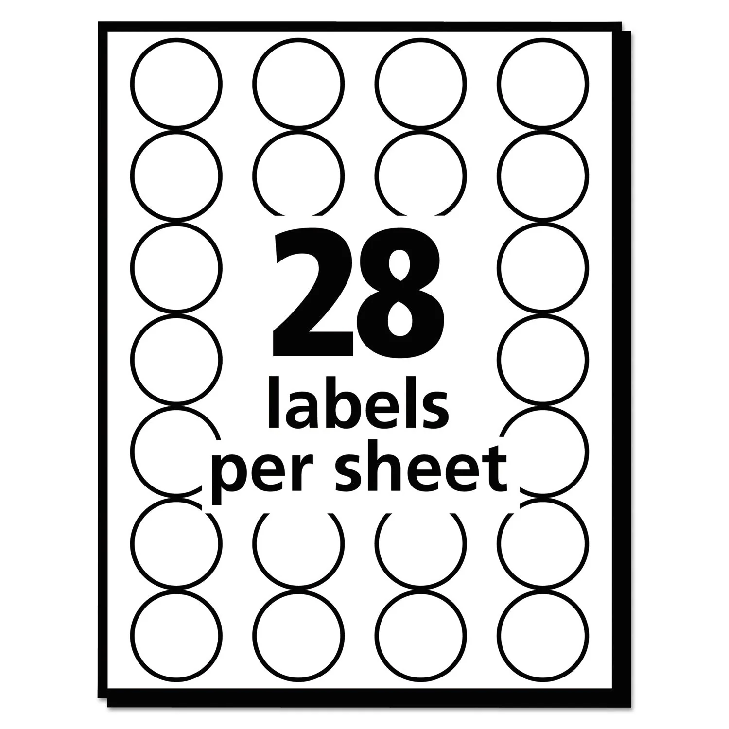 Avery Handwrite Only Self-Adhesive Removable Round Color-Coding Labels, 0.75" dia, Black, 28/Sheet, 36 Sheets/Pack, (5459) - Image 3