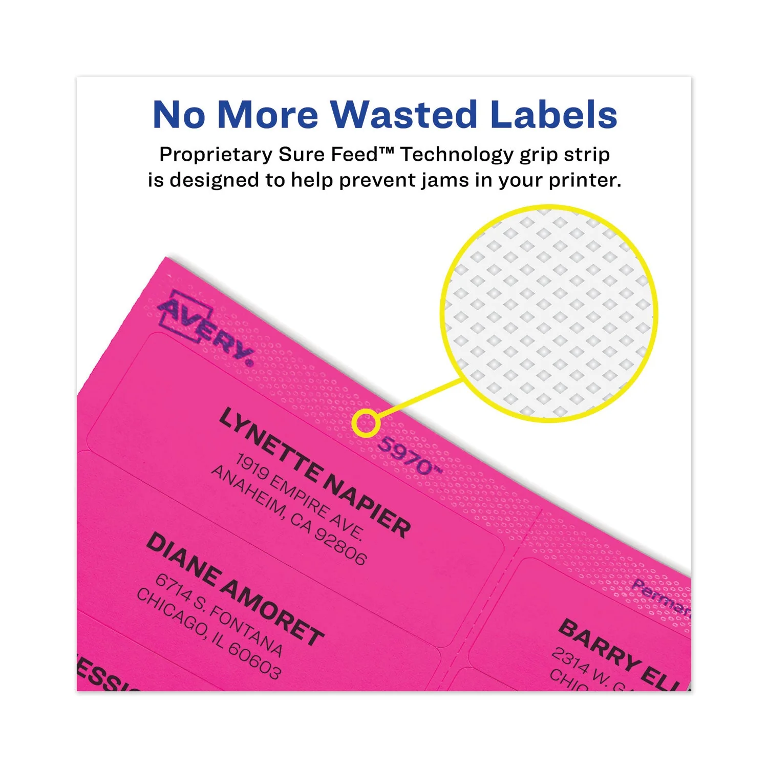 Avery High-Visibility Permanent Laser ID Labels, 1 x 2.63, Neon Yellow, 750/Pack - Image 3