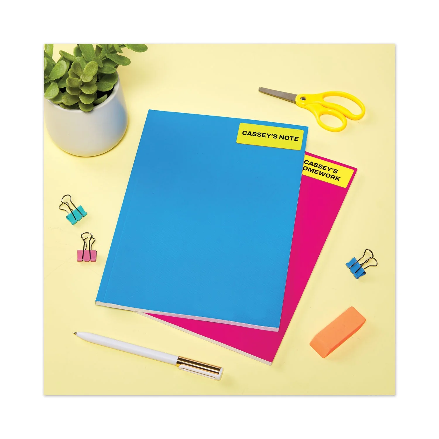 Avery High-Visibility Permanent Laser ID Labels, 1 x 2.63, Neon Yellow, 750/Pack - Image 4