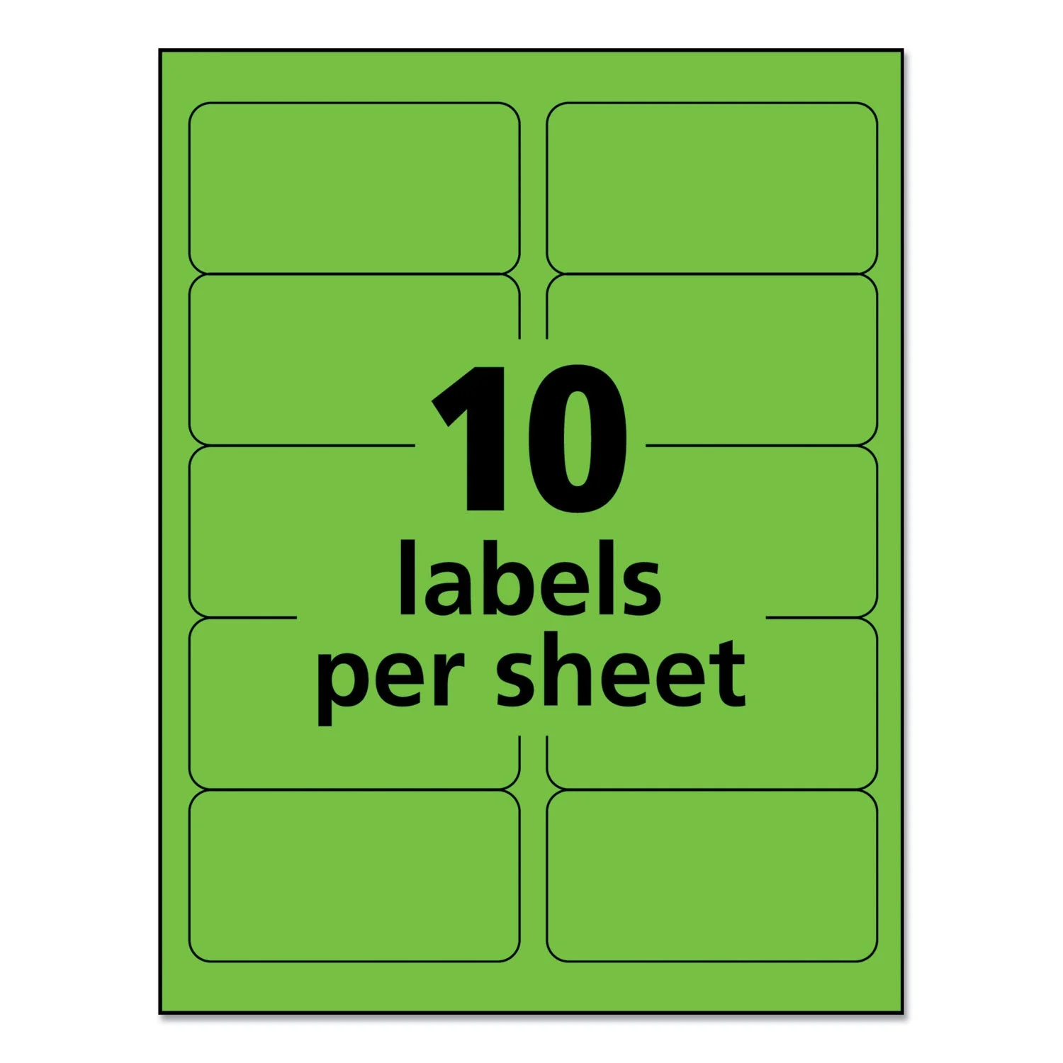 Avery High-Visibility Permanent Laser ID Labels, 2 x 4, Neon Green, 1000/Box - Image 6