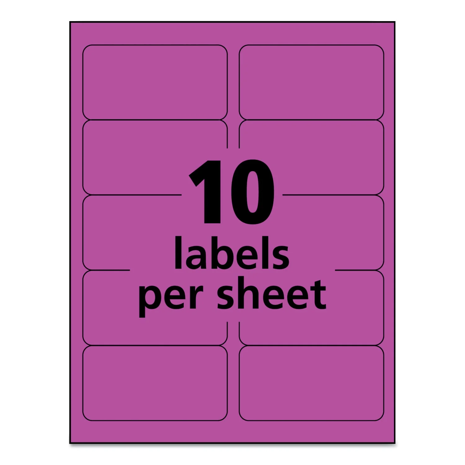 Avery High-Visibility Permanent Laser ID Labels, 2 x 4, Neon Magenta, 1000/Box - Image 6