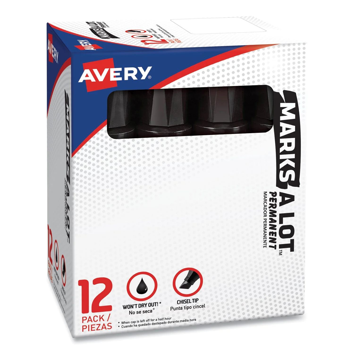 Avery MARKS A LOT Extra-Large Desk-Style Permanent Marker, Extra-Broad Chisel Tip, Black (24148) - Image 9