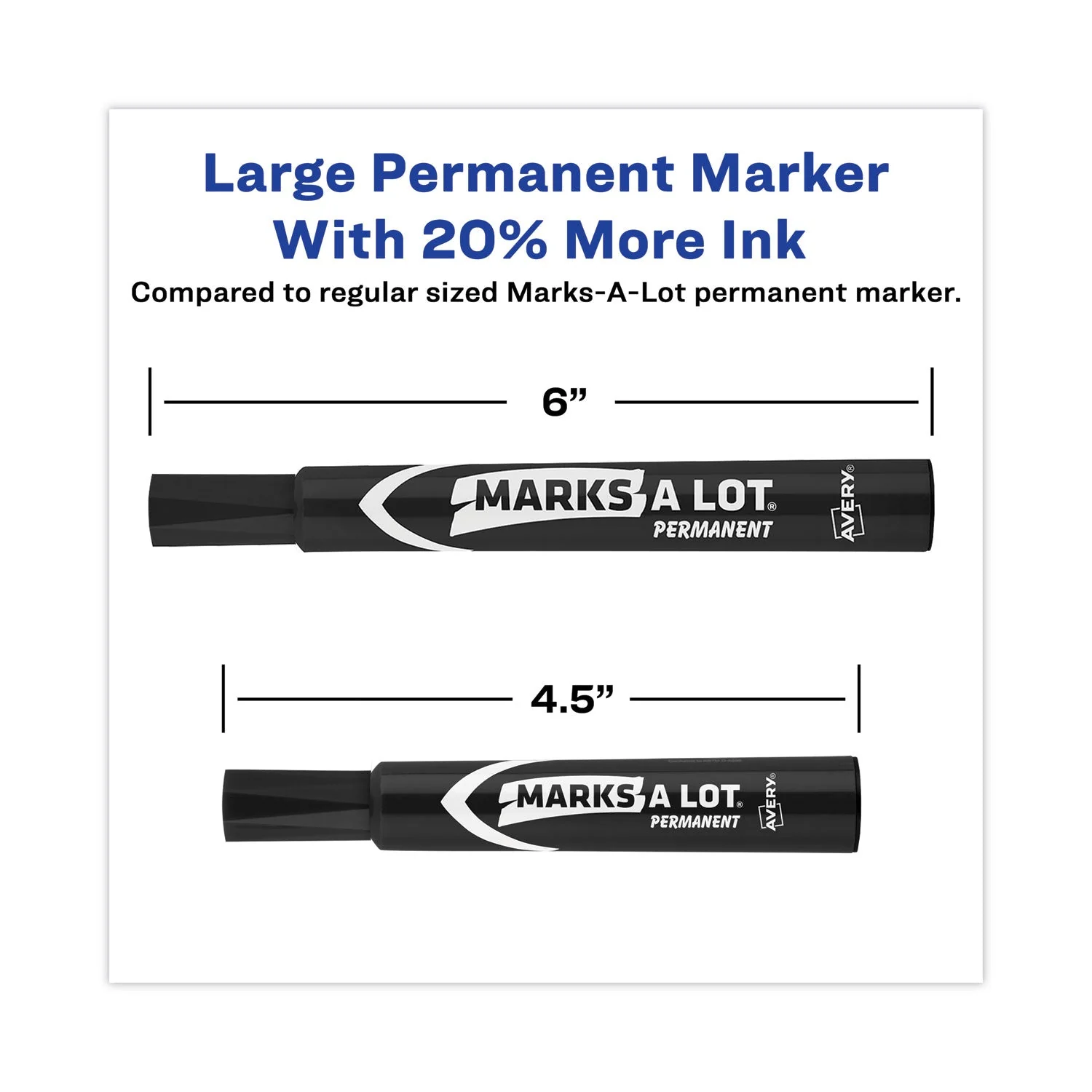 Avery MARKS A LOT Large Desk-Style Permanent Marker Value Pack, Broad Chisel Tip, Black, 36/Pack (98206) - Image 3