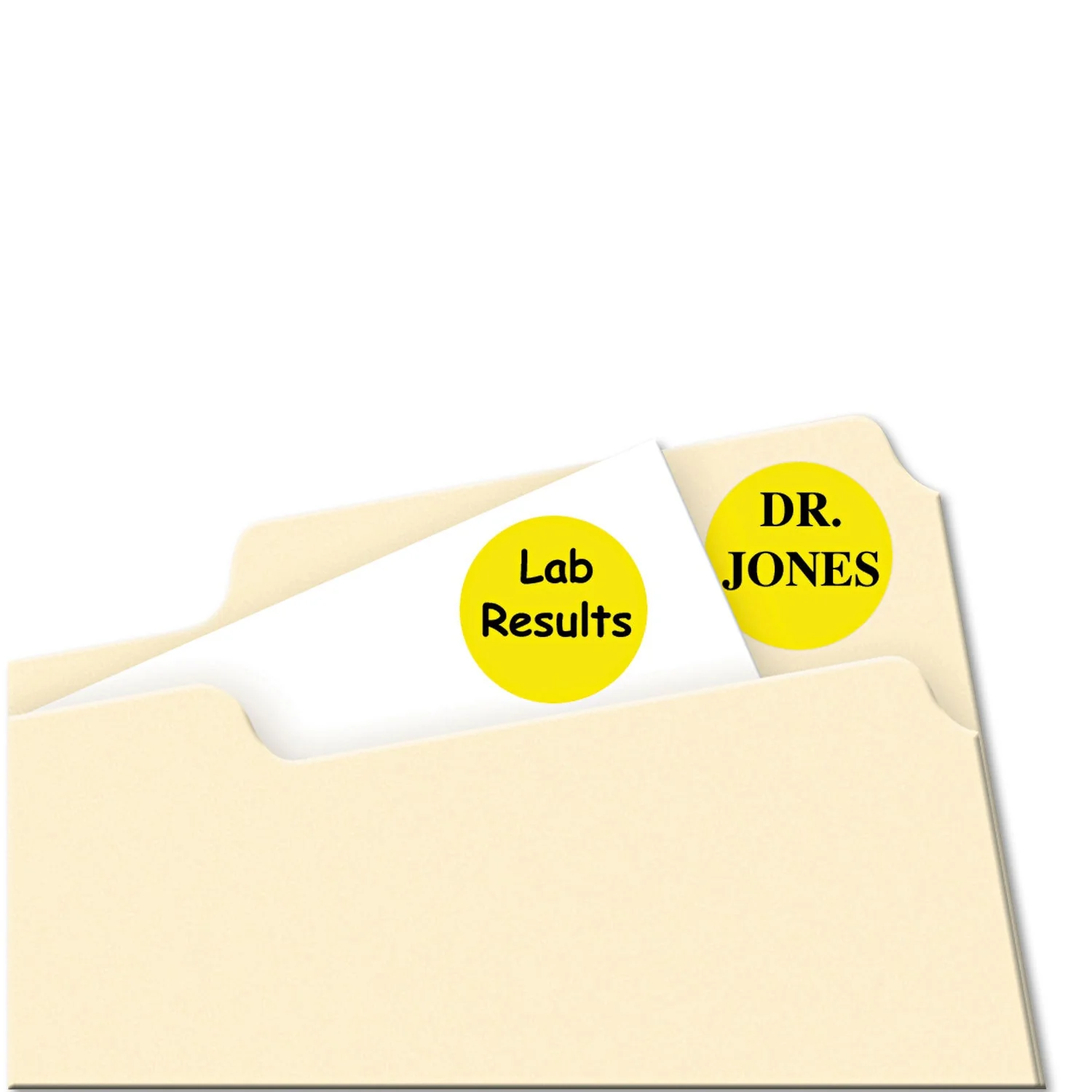 Avery Printable Self-Adhesive Removable Color-Coding Labels, 0.75" dia, Neon Yellow, 24/Sheet, 42 Sheets/Pack, (5470) - Image 2