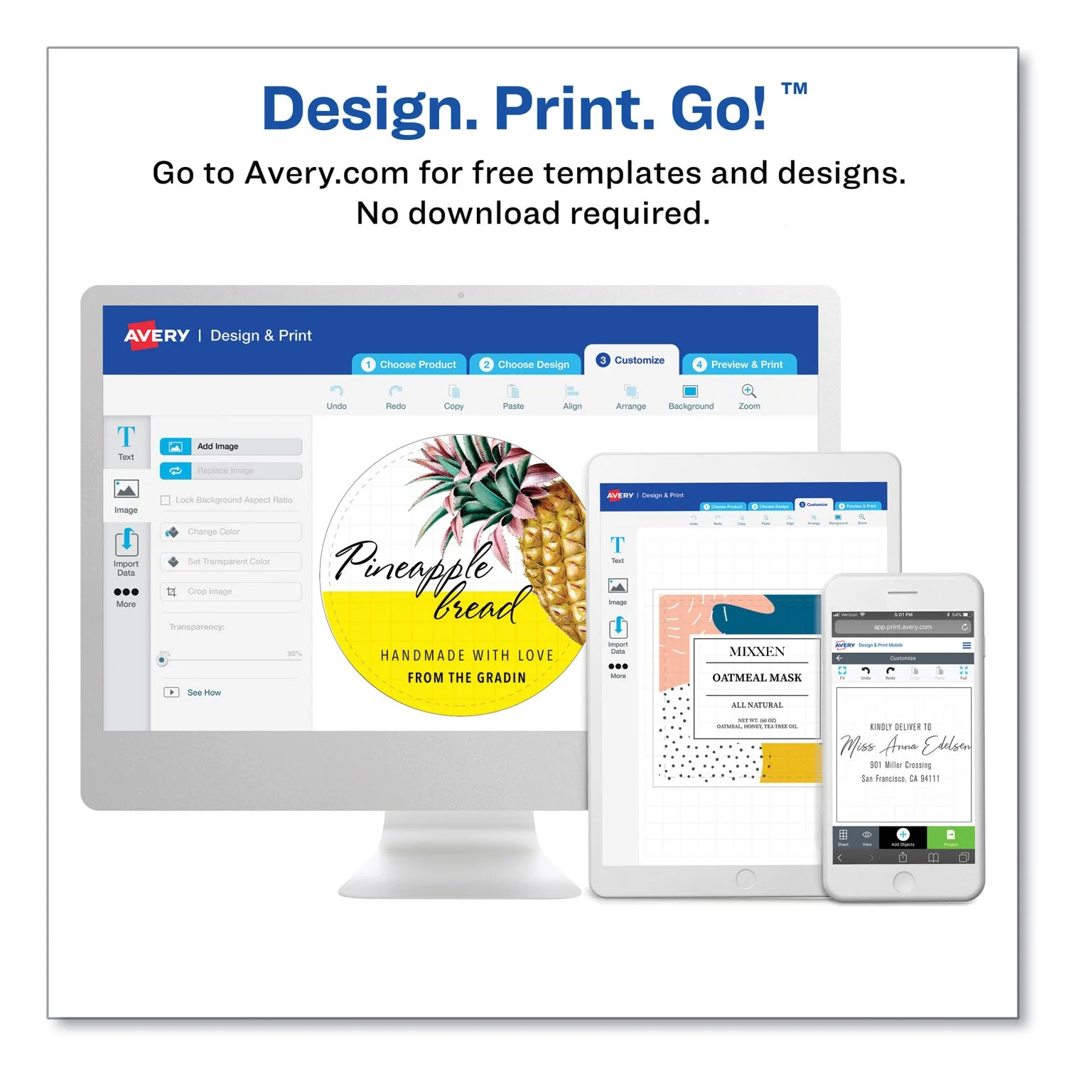 Avery Removable Print-to-the-Edge White Labels w/ Sure Feed, 3.5 x 4.75 Inch, 32/Pack - Image 6