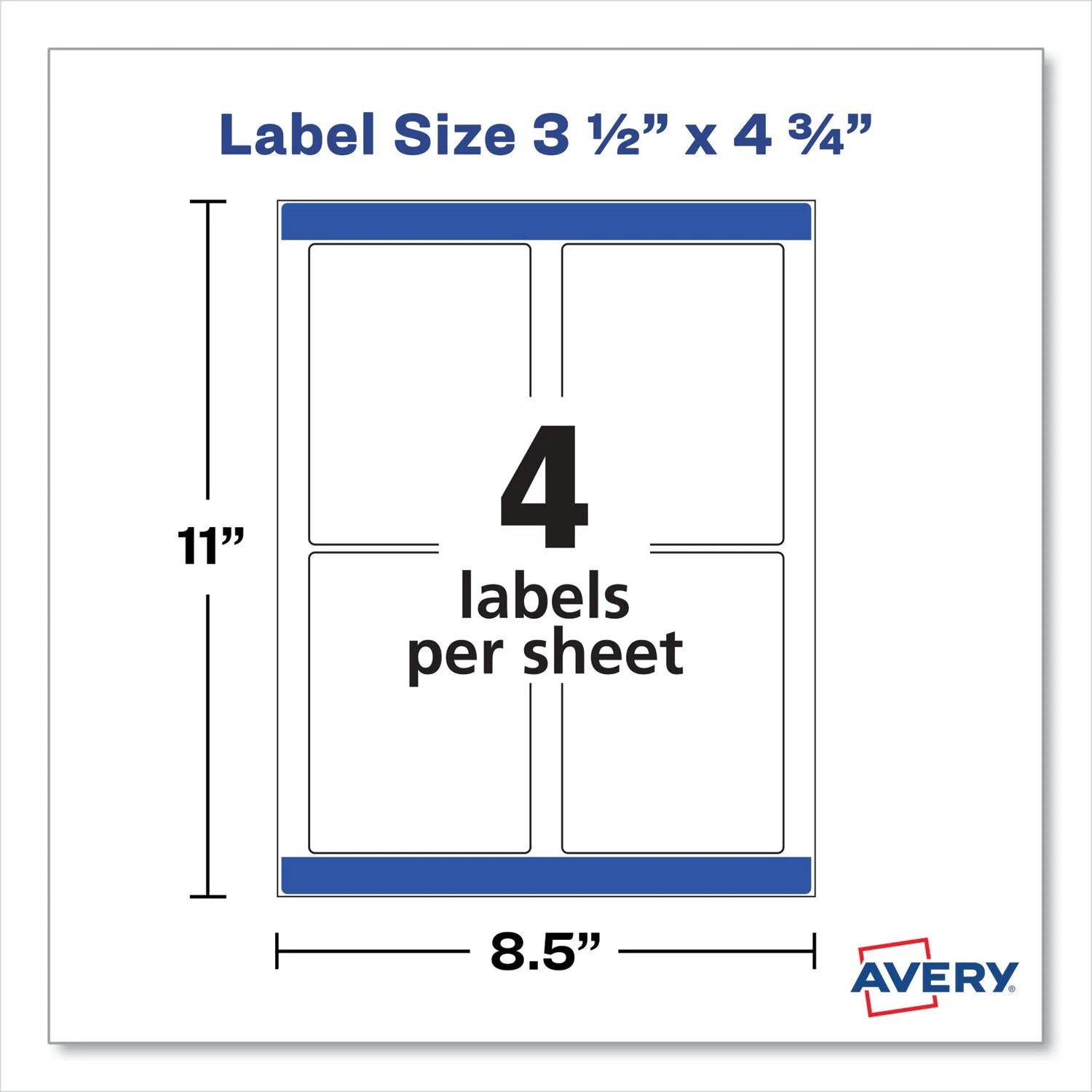 Avery Removable Print-to-the-Edge White Labels w/ Sure Feed, 3.5 x 4.75 Inch, 32/Pack - Image 7