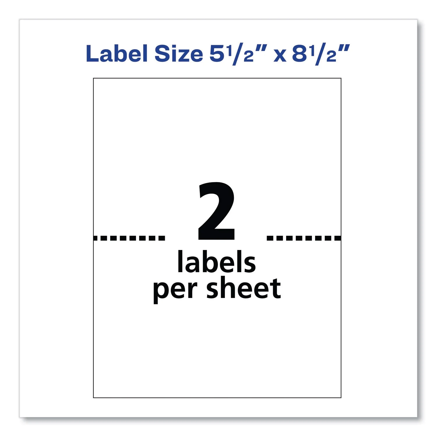 Avery Shipping Labels w/ TrueBlock Technology, Inkjet/Laser Printers, 5.5 x 8.5, White, 2/Sheet, 500 Sheets/Box - Image 4