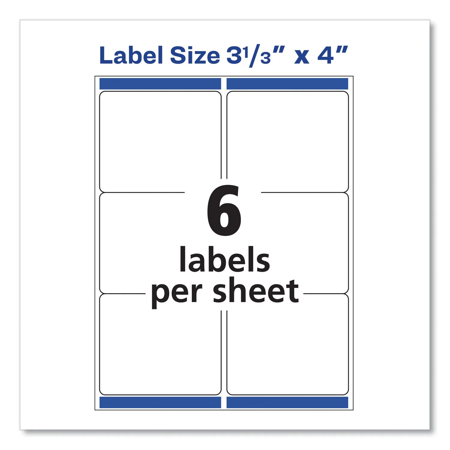 Avery Shipping Labels w/ TrueBlock Technology, Inkjet Printers, 3.33 x 4, White, 6/Sheet, 100 Sheets/Box - Image 5