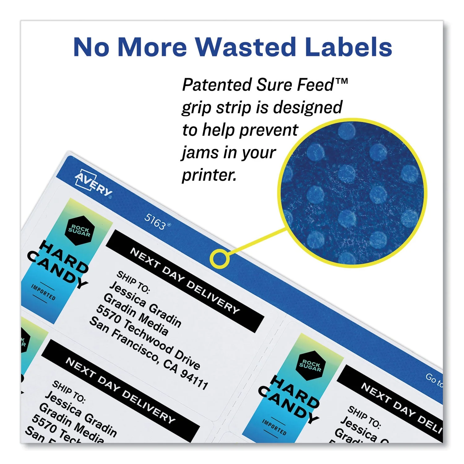Avery Shipping Labels w/ TrueBlock Technology, Laser Printers, 2 x 4, White, 10/Sheet, 250 Sheets/Box - Image 2