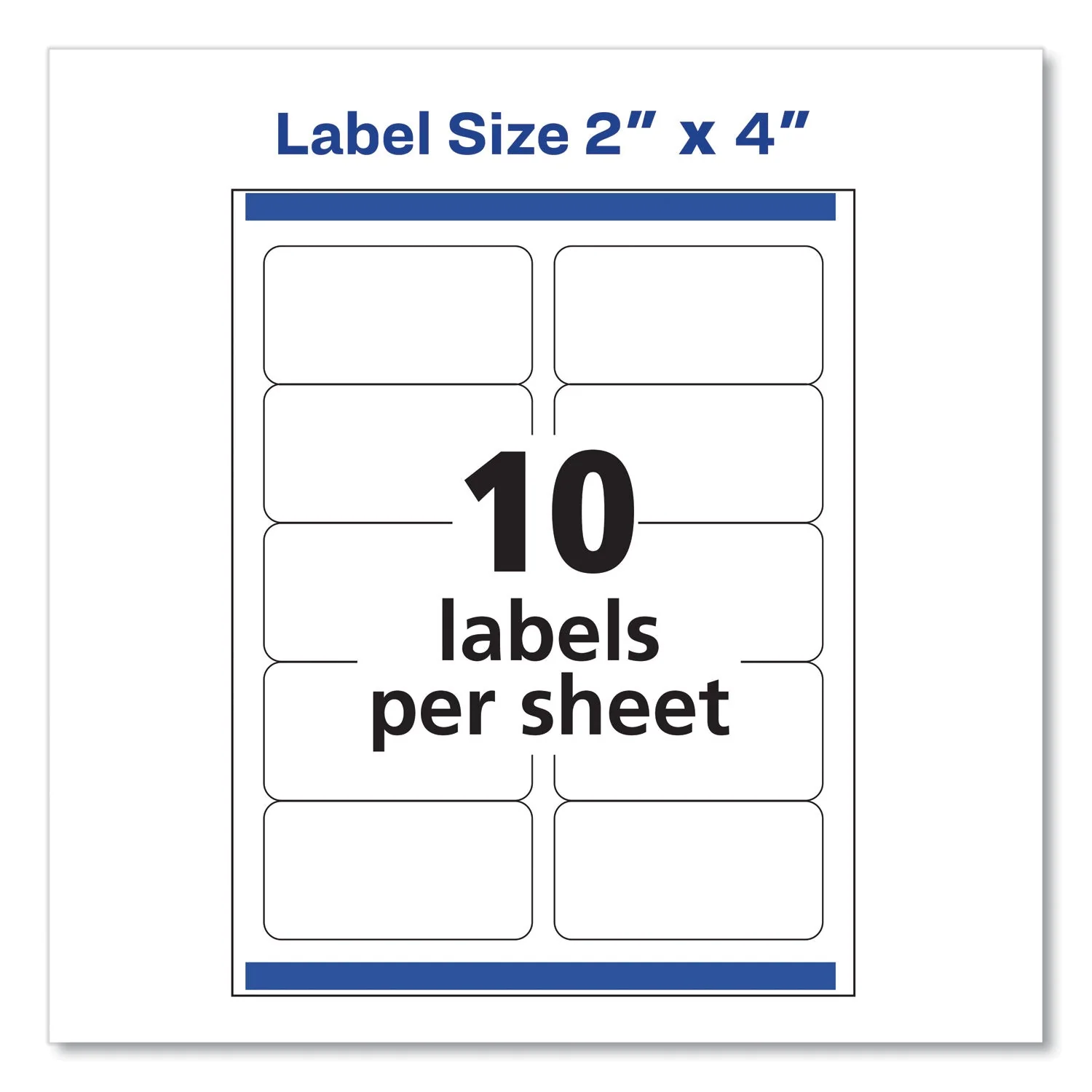 Avery Shipping Labels w/ TrueBlock Technology, Laser Printers, 2 x 4, White, 10/Sheet, 250 Sheets/Box - Image 5