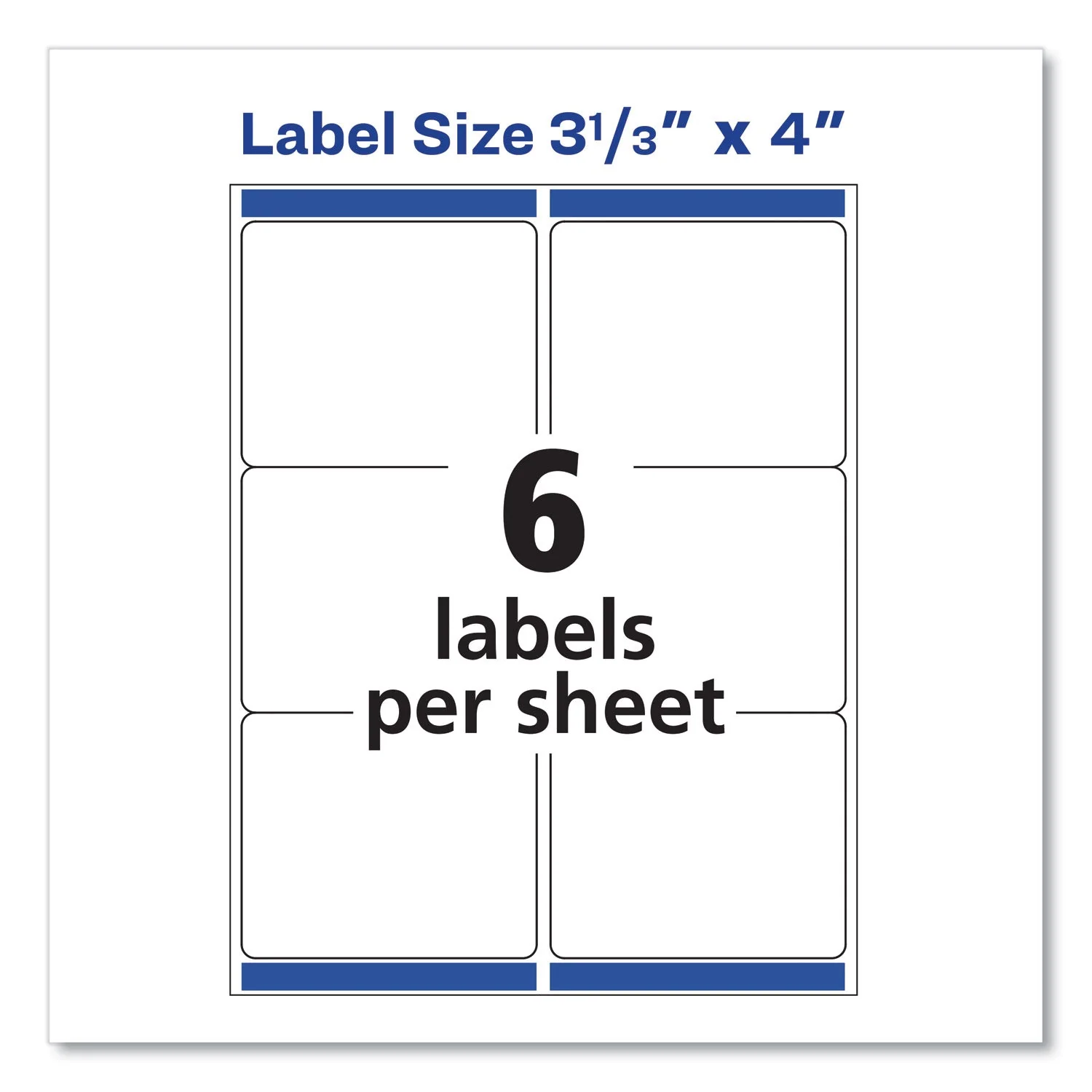 Avery Shipping Labels w/ TrueBlock Technology, Laser Printers, 3.33 x 4, White, 6/Sheet, 100 Sheets/Box - Image 5