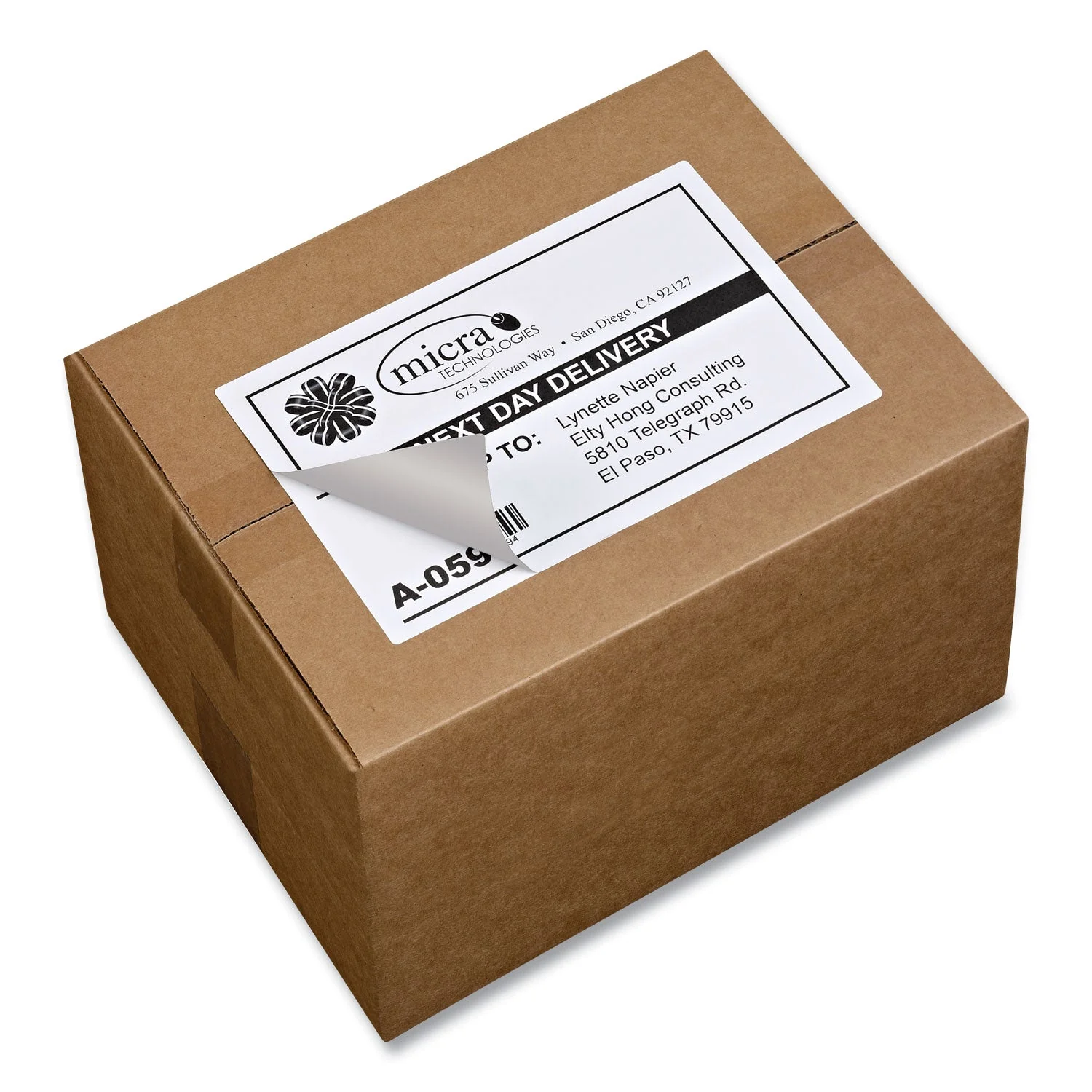 Avery Shipping Labels w/ TrueBlock Technology, Laser Printers, 5.5 x 8.5, White, 2/Sheet, 100 Sheets/Box - Image 3