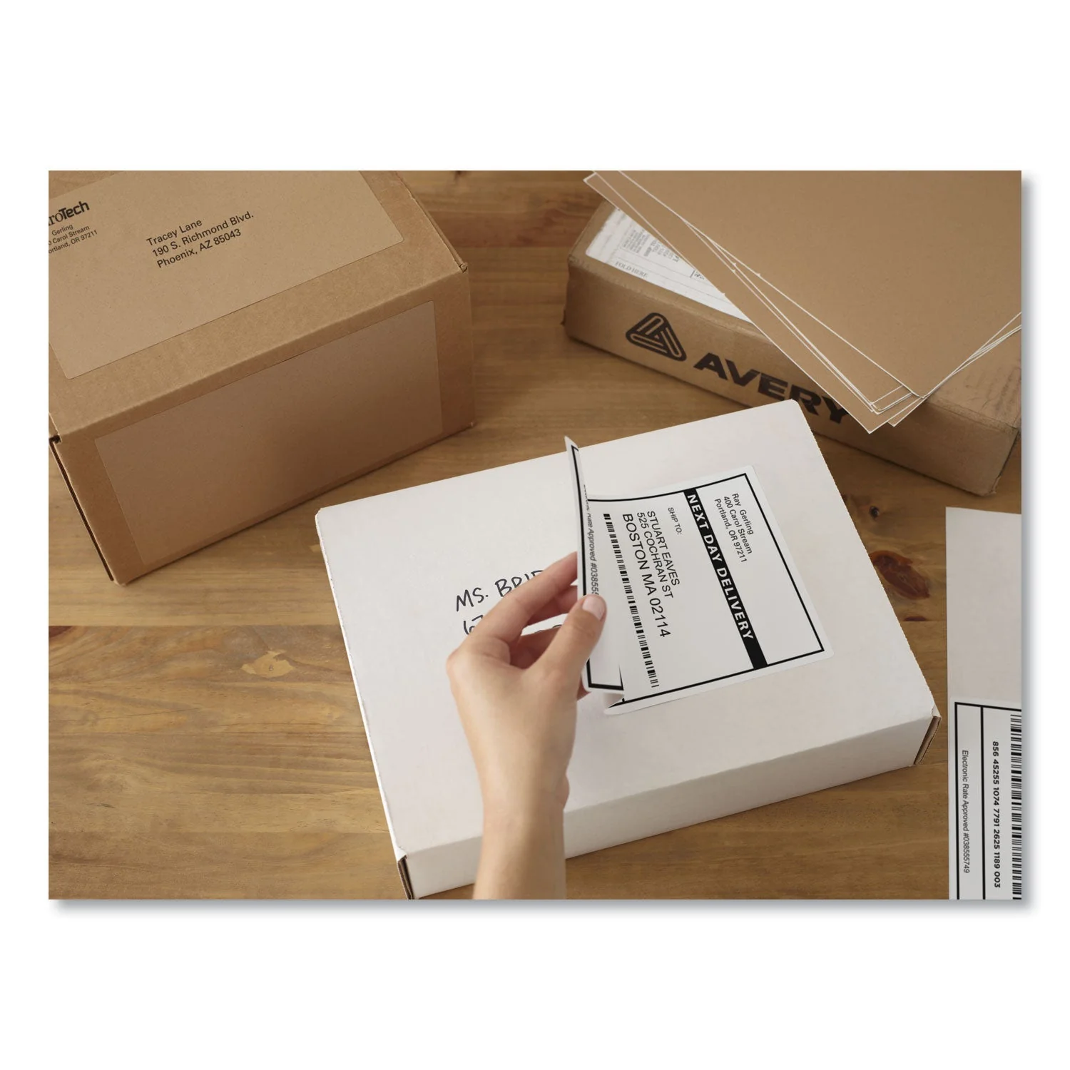 Avery Shipping Labels w/ TrueBlock Technology, Laser Printers, 5.5 x 8.5, White, 2/Sheet, 100 Sheets/Box - Image 7