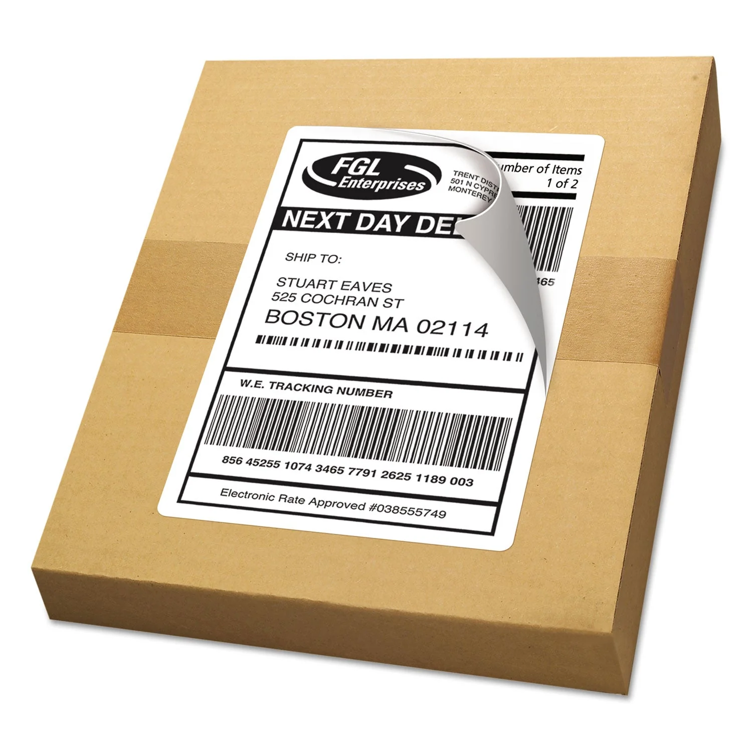 Avery Shipping Labels w/ TrueBlock Technology, Laser Printers, 5.5 x 8.5, White, 2/Sheet, 100 Sheets/Box - Image 9
