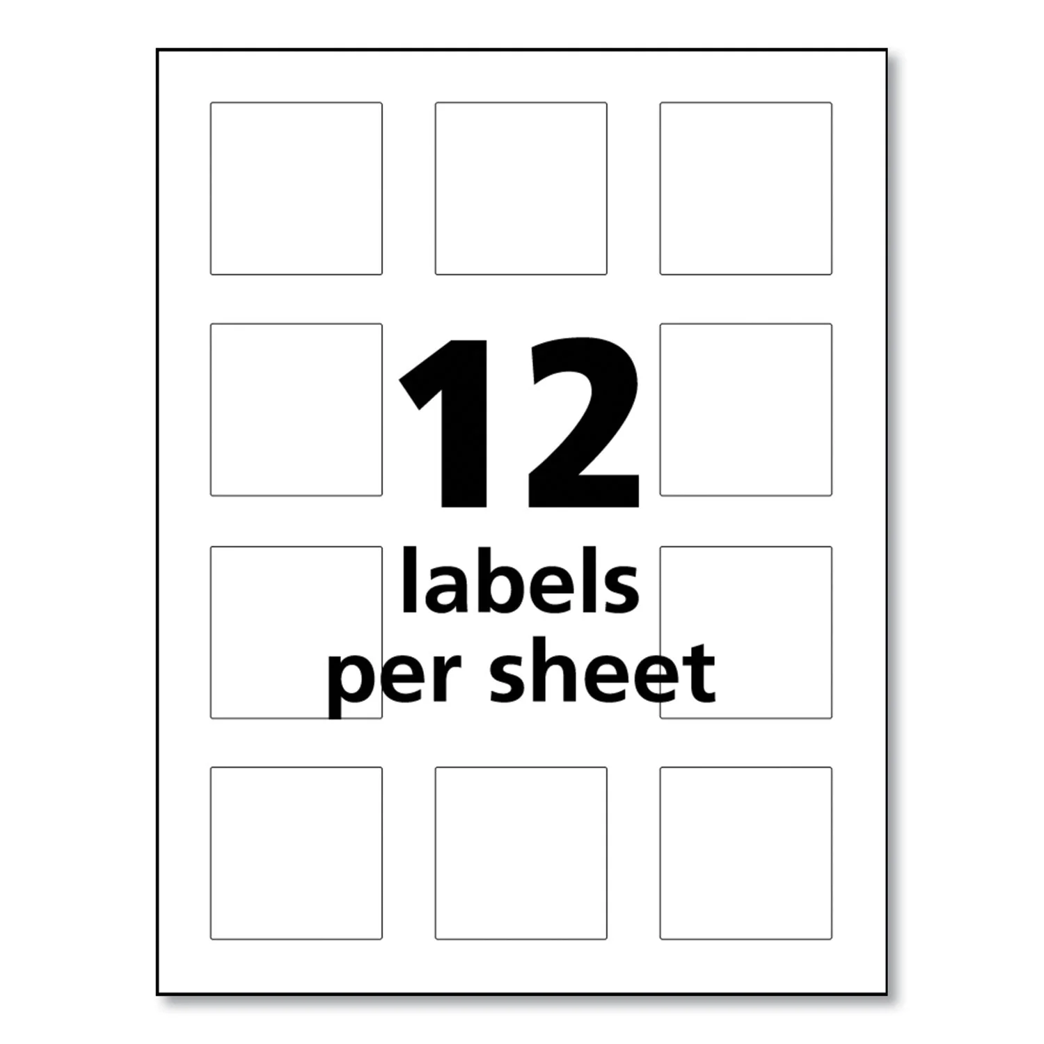 Avery UltraDuty GHS Chemical Waterproof and UV Resistant Labels, 2 x 2, White, 12/Sheet, 50 Sheets/Pack - Image 2