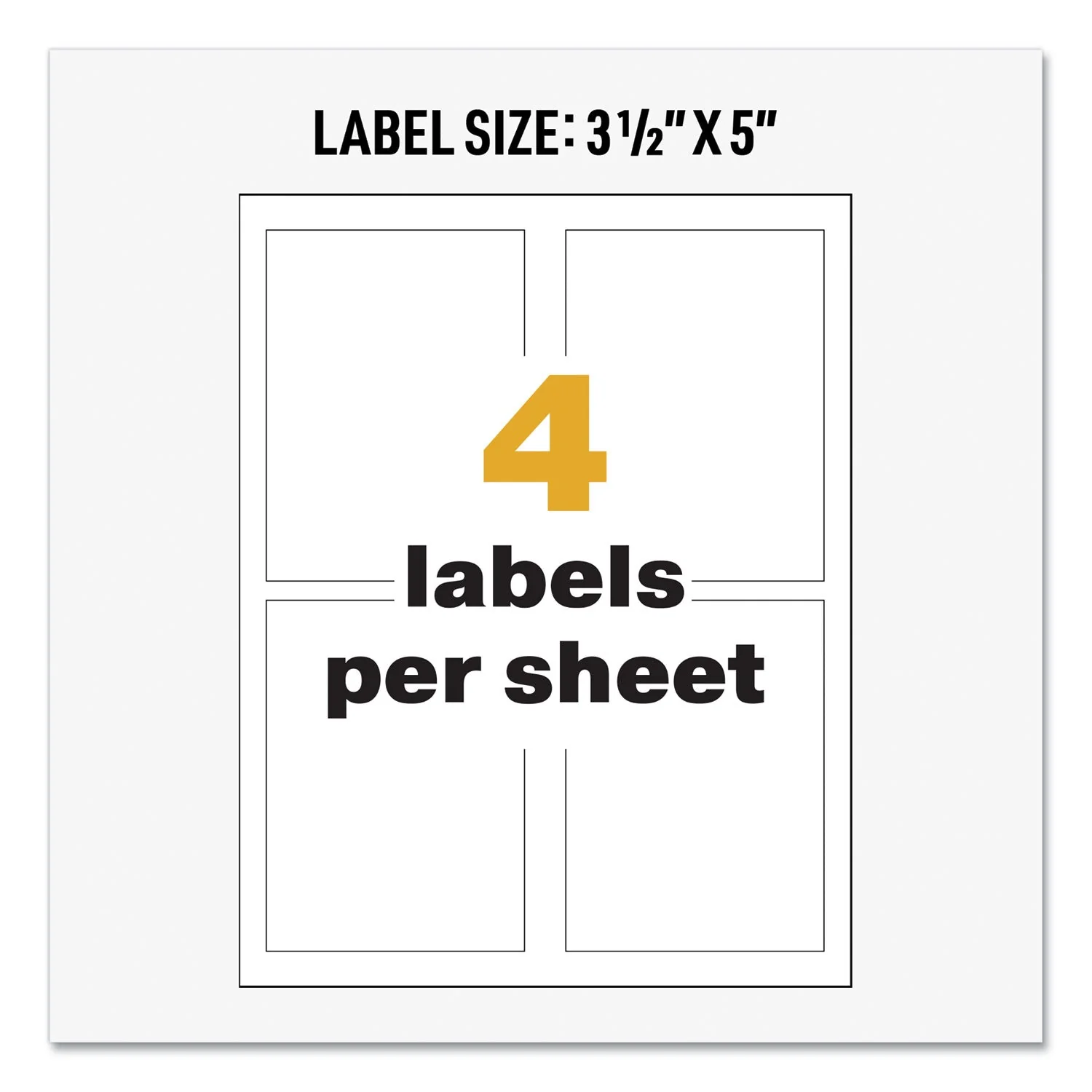 Avery UltraDuty GHS Chemical Waterproof and UV Resistant Labels, 3.5 x 5, White, 4/Sheet, 50 Sheets/Box - Image 6