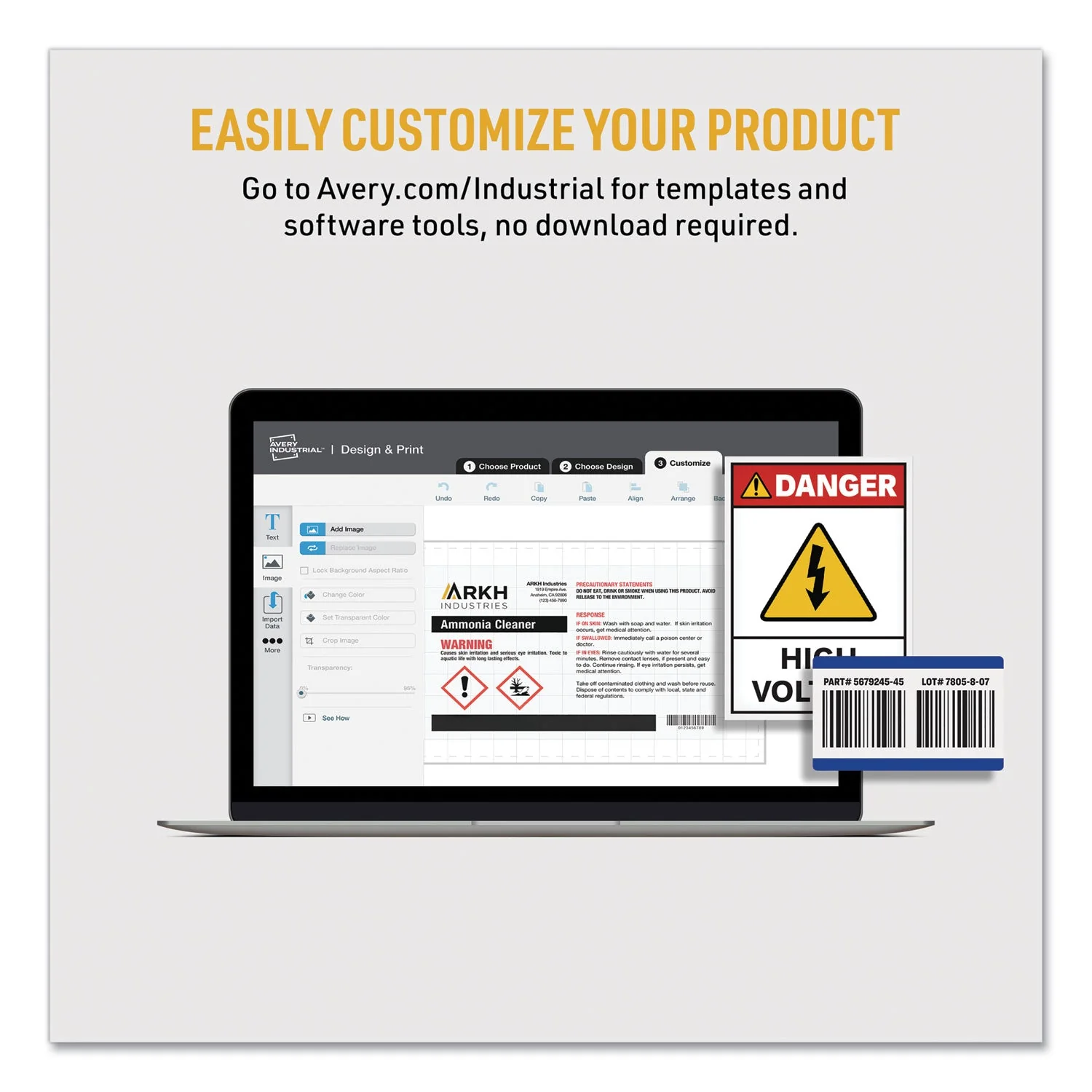 Avery UltraDuty GHS Chemical Waterproof and UV Resistant Labels, 4.75 x 7.75, White, 2/Sheet, 50 Sheets/Box - Image 2