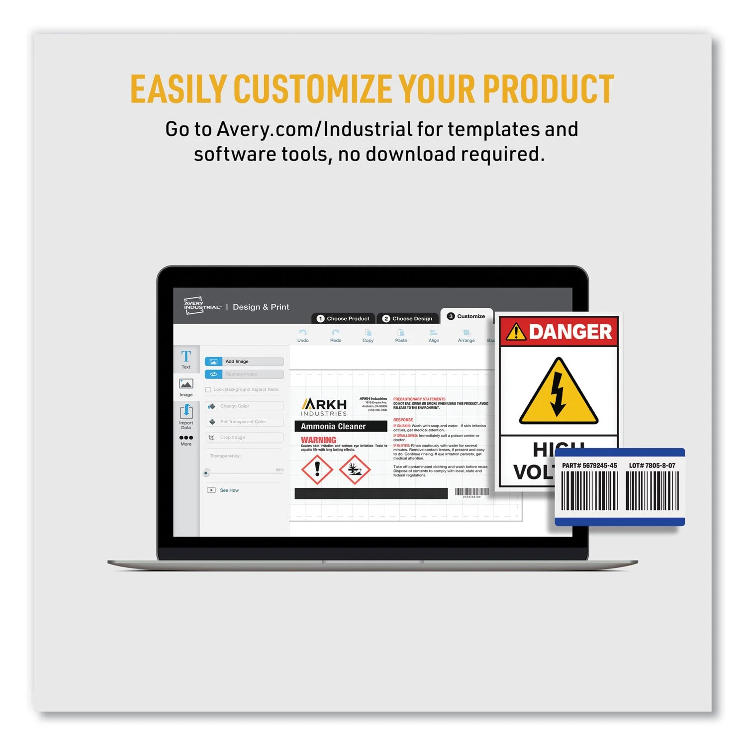 Avery UltraDuty GHS Chemical Waterproof and UV Resistant Labels, 8.5 x 11, White, 50/Box - Image 2