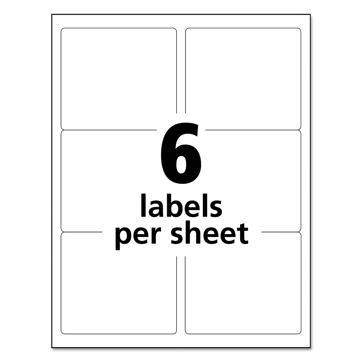 Avery White Shipping Labels-Bulk Packs, Inkjet/Laser Printers, 3.33 x 4, White, 6/Sheet, 250 Sheets/Box - Image 3