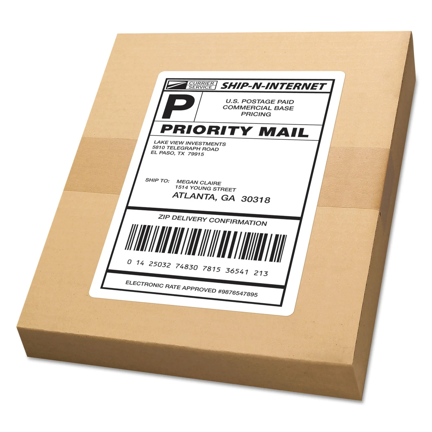 Avery White Shipping Labels-Bulk Packs, Inkjet/Laser Printers, 5.5 x 8.5, White, 2/Sheet, 250 Sheets/Box - Image 2