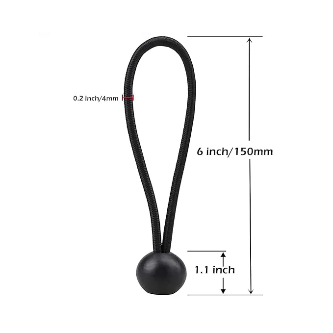 Ball Bungee Heavy Duty Cords - 25 Count (Black) - Image 3