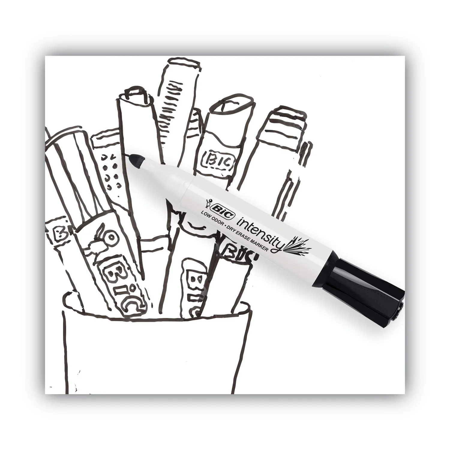 BIC Intensity Low Odor Chisel Tip Dry Erase Marker, Broad Chisel Tip, Black, 36/Pack - Image 4