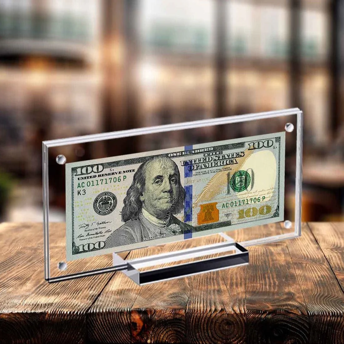 Acrylic Dollar Bill Holder Display Case - Image 2