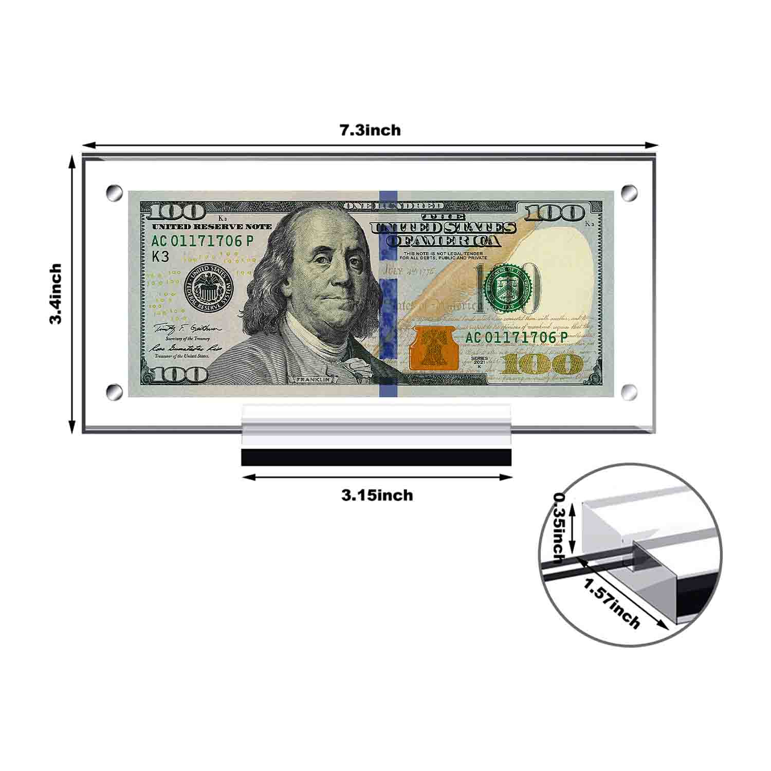Acrylic Dollar Bill Holder Display Case - Image 3