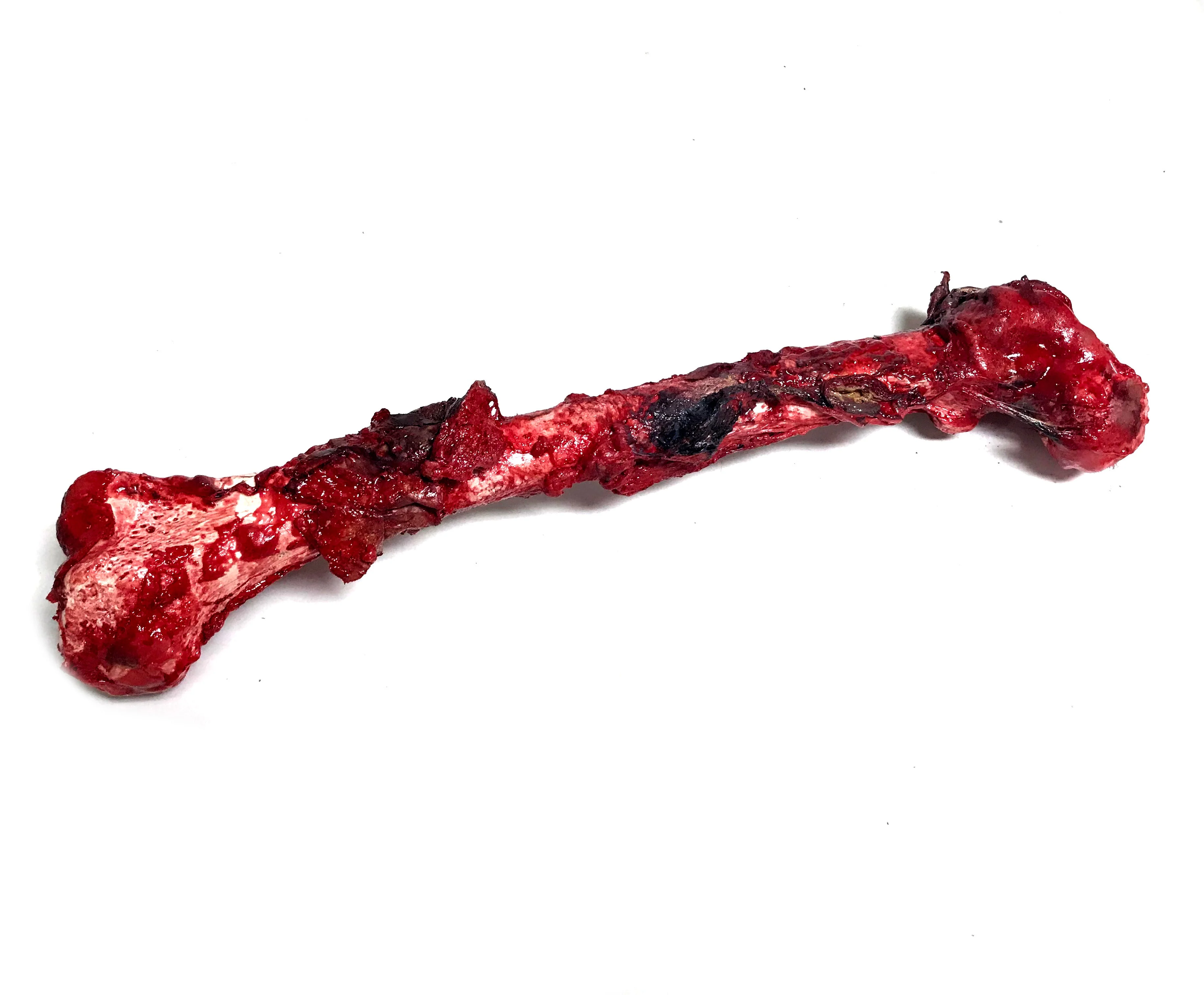 Bloody, Grisly Femur Bone Special Effects Prop with Realistic Skin and Gore - Image 3