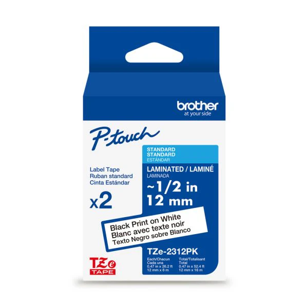 Brother TZe231 Laminated Label Tape for 12mm P-Touch Labelers (Black on White, 0.5" x 26.2') - Image 4