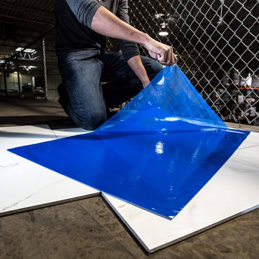 Cleanroom PVC Tacky Adhesive Mat Sticky Pads 24" x 36" 30 Sheets (Blue, White) - Image 2