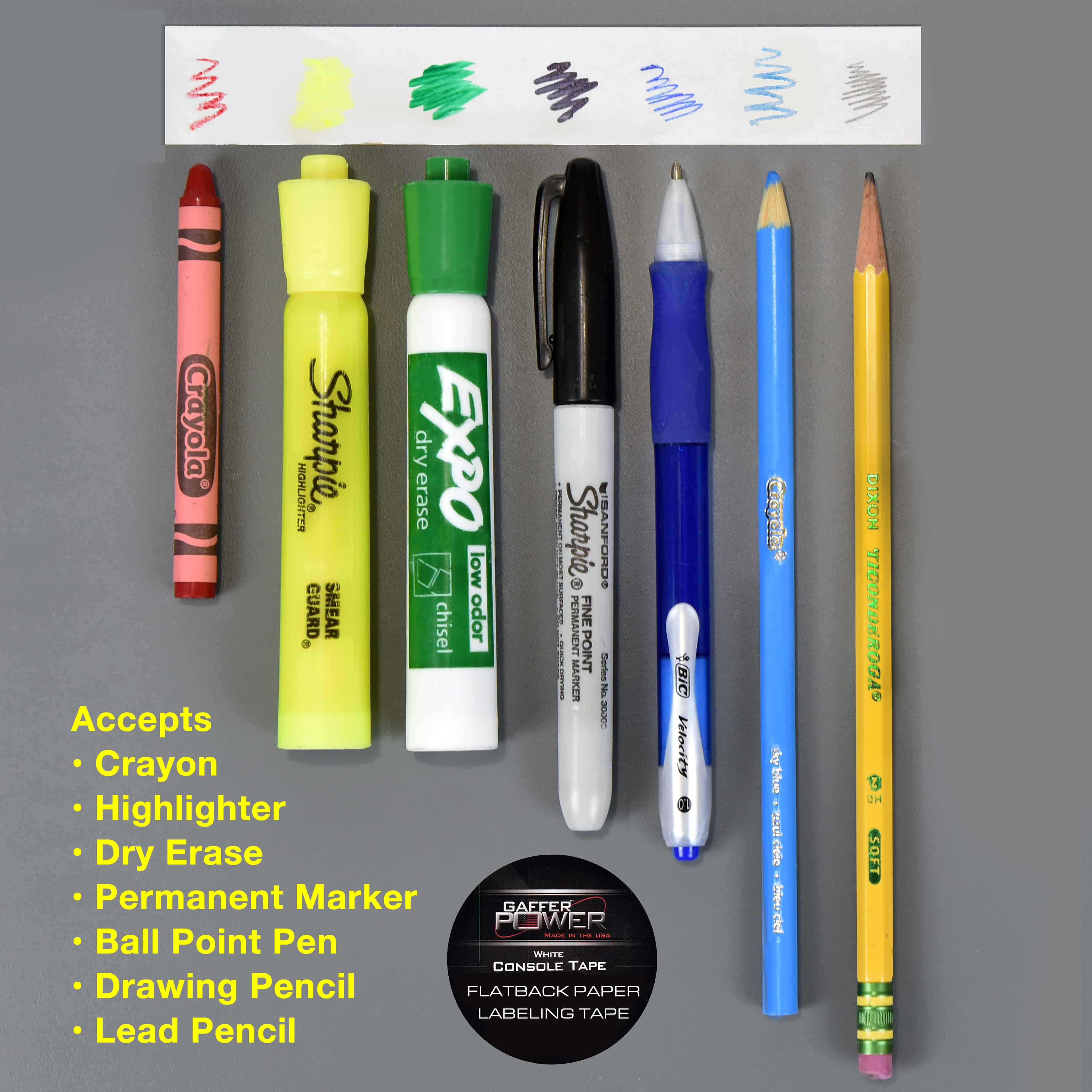 Gaffer Power 1" Paper Console Labeling Tape, 1 Inch x 20 Yards (White, Fluorescent Green, Fluorescent Yellow) - Image 25