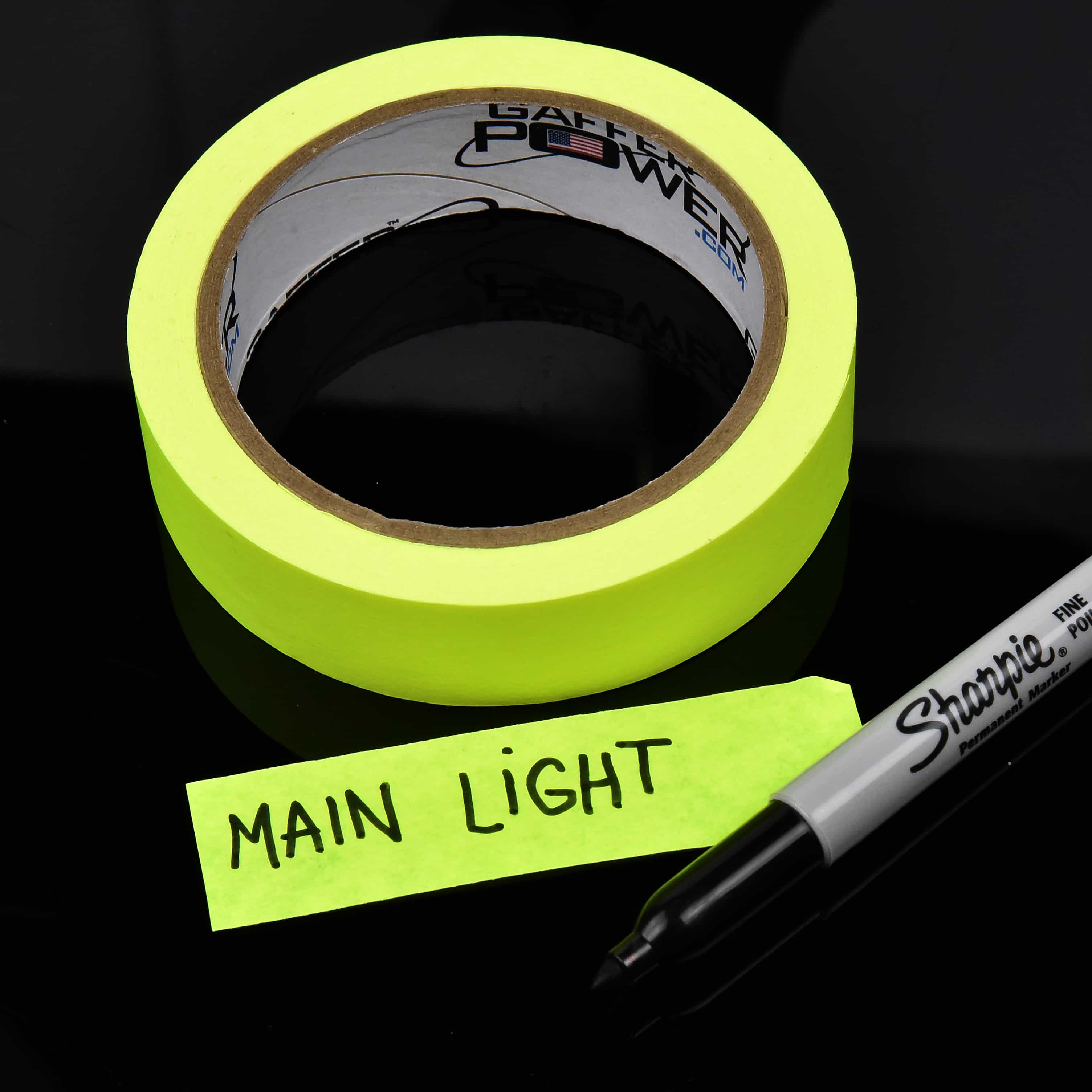 Gaffer Power 1" Paper Console Labeling Tape, 1 Inch x 20 Yards (White, Fluorescent Green, Fluorescent Yellow) - Image 3